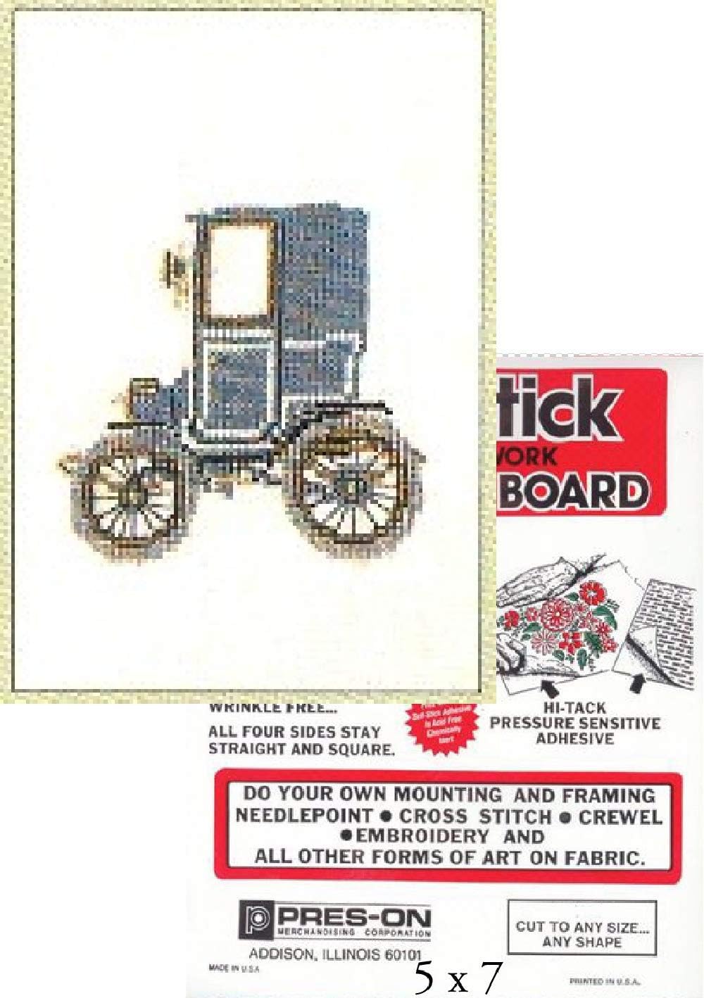 2 Item Bundle Antique Car Renault 1898 Cross Stitch Kit