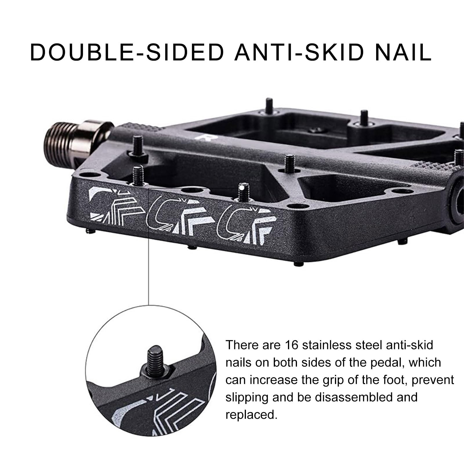 Generisch Pedali per mountain bike, con ampia piattaforma antiscivolo, in nylon, con cuscinetti sigillati da 9/16", adatti per ciclismo da strada ergonomici