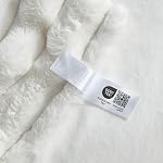 Cozy Bliss Faux Fur Throw Blanket for Couch, Cozy Warm Plush Striped Blanket for Sofa Bedroom Living Room, 50 * 60 Inches Cream White