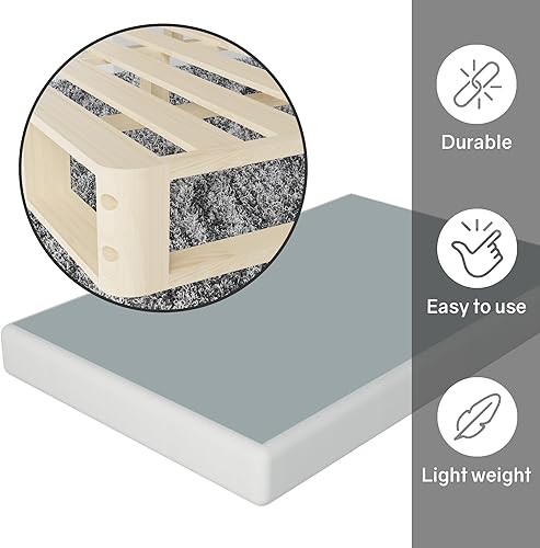 Miniatura 4 de Spring Coil, Somier de madera resistente de 8 pulgadas para soporte de colchón, base de madera natural duradera y fácil de montar, para cama