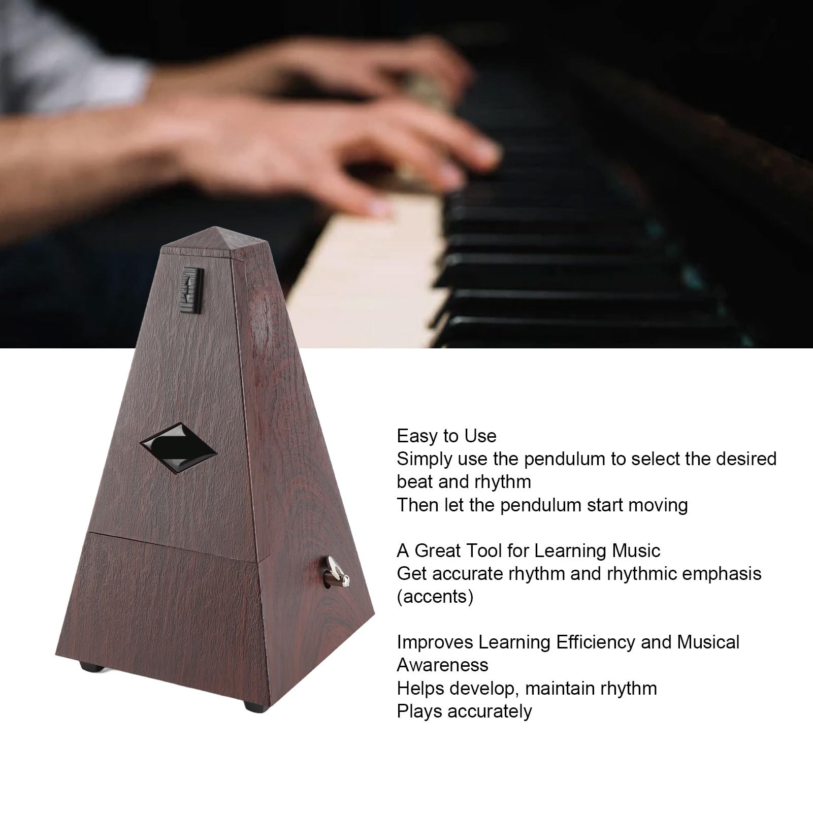 Metrónomo Mecánico, Metrónomo Universal Diseño Clásico Preciso Sonido Grande para Guitarra para Violín