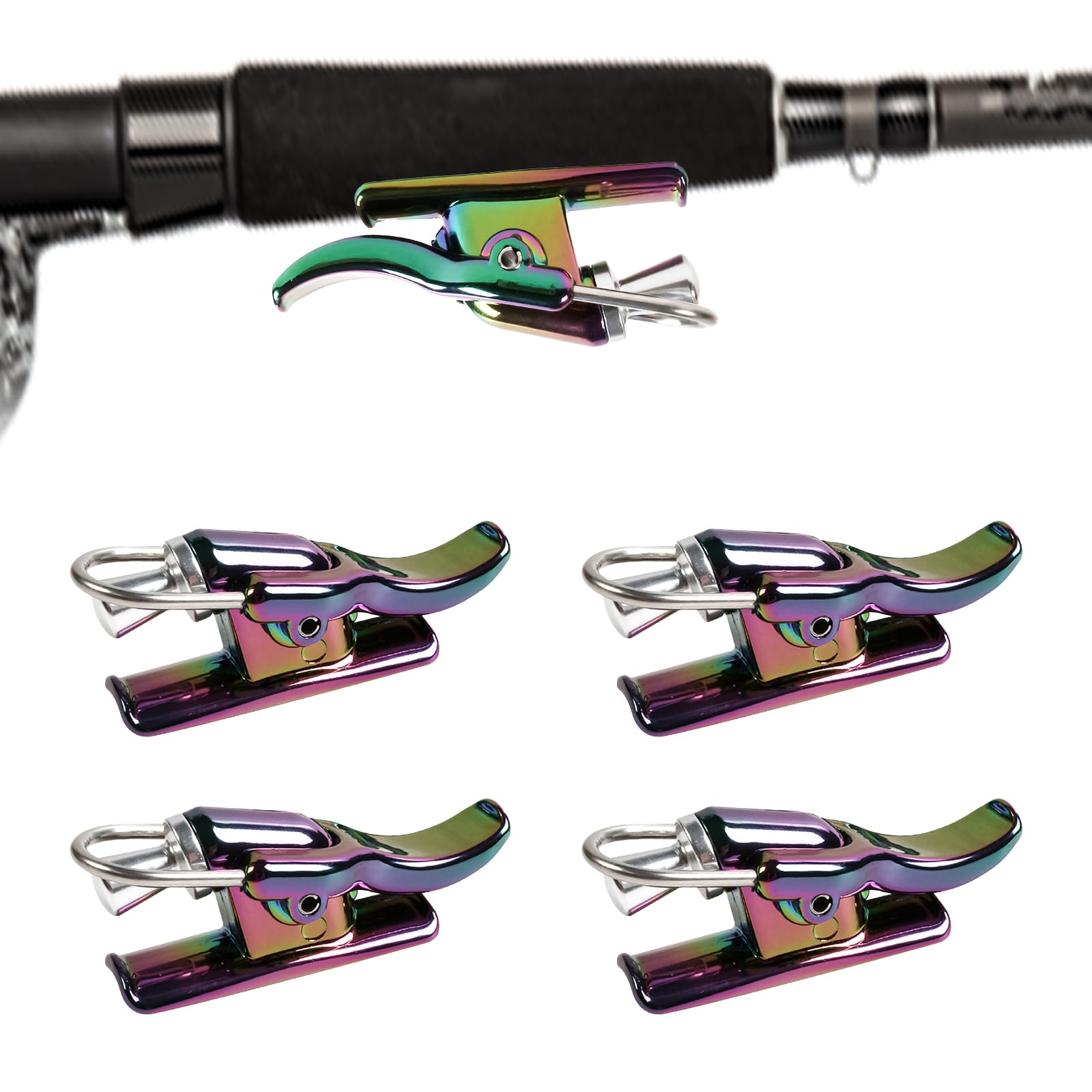 HSOKEW Castease Pro for Casting, 4Pcs Sea Fishing Casting Trigger Surf Fishing Trigger Aid Thumb Button, Cannon Clip Fixed Spool Casting Aid Fishing Accessories for Security Finger Protector, Colorful