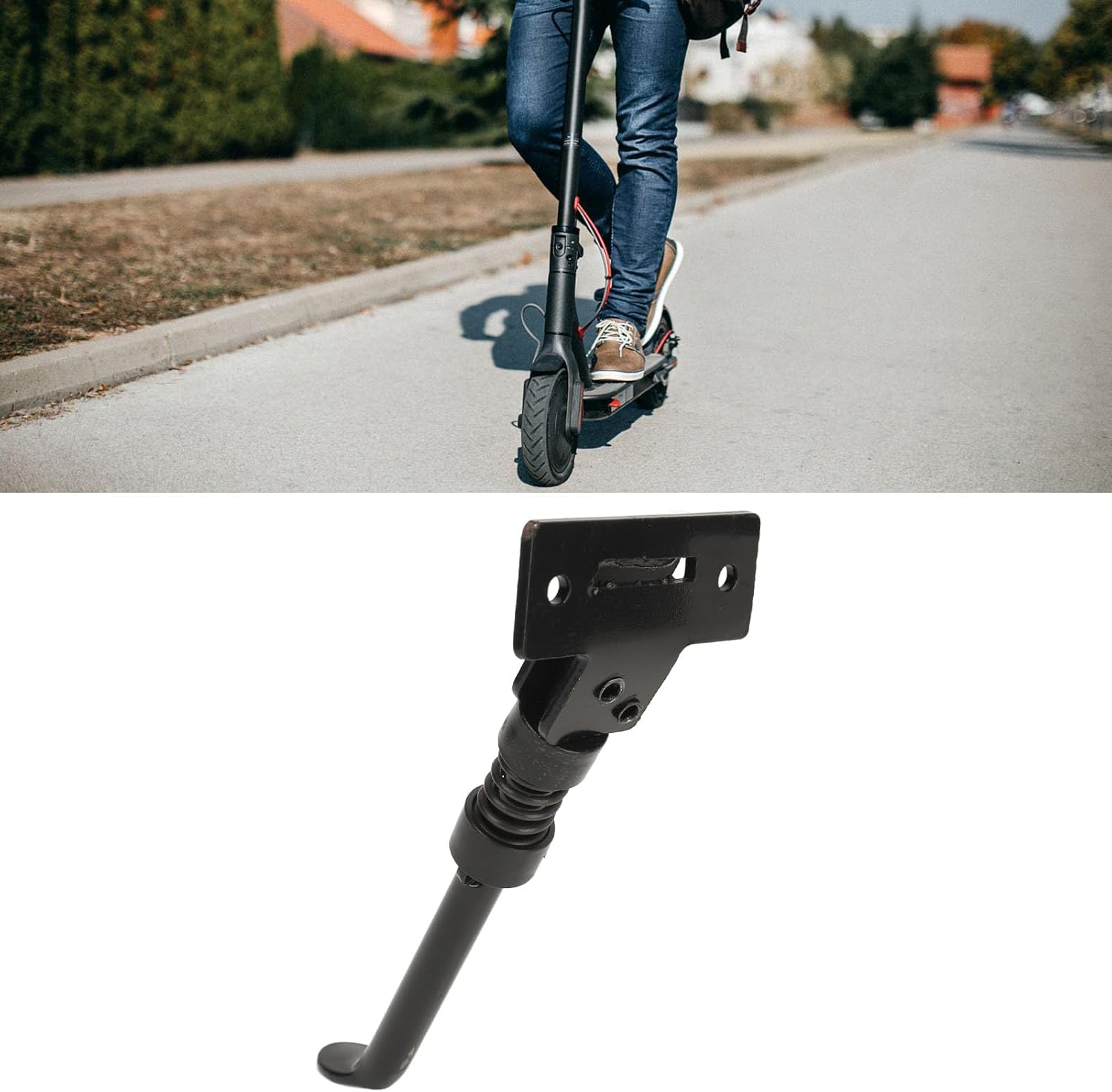 10in Scooter Kickstand, Anti Slip Electric Scooter Parking Kickstand with Thickened Spring, Aluminum Electric Scooter Replacement Kickstand Compatible with M4 Electric Scooters