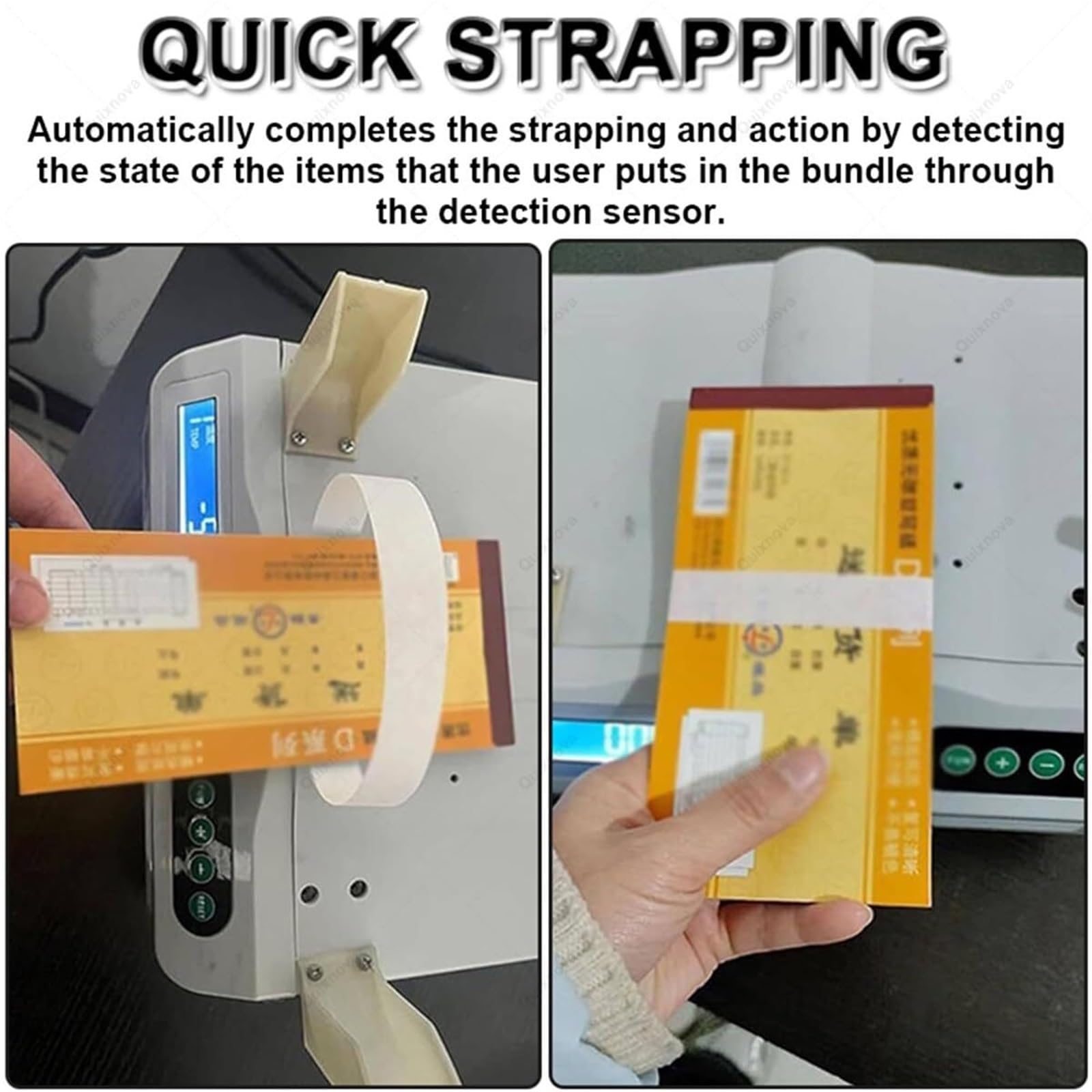 Rilegatrice per banconote con nastro regolabile, 5 rotoli inclusi, per banconote, banconote, ufficio e uso bancario