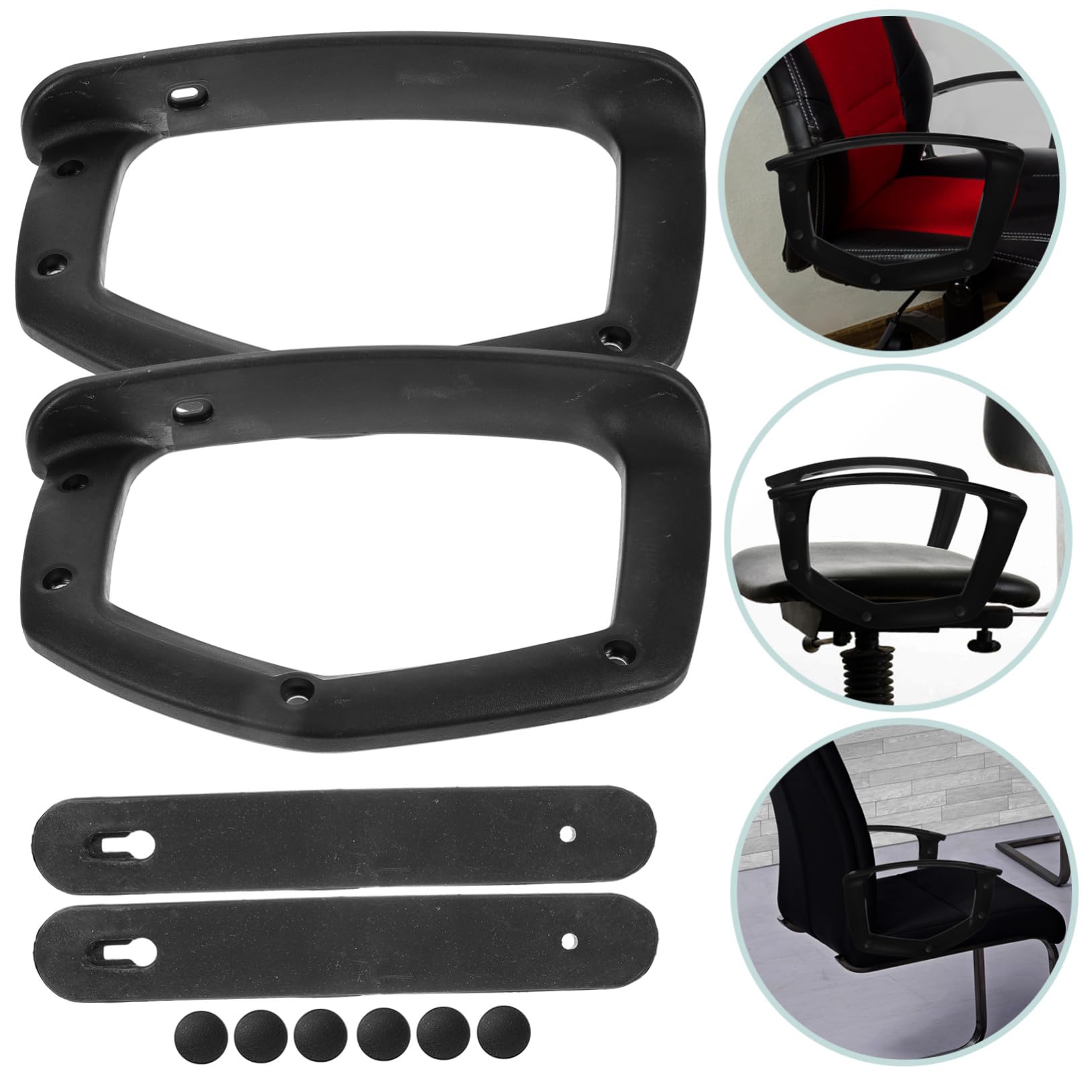 2pezzi Braccioli per Poltrona da Ufficio e Gaming in Plastica Pp Estensibili Nero Accessori per Sedie Supporto per Braccio per Anziani e Donne in Gravidanza