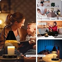 Vista 6 de Lámpara calentadora de velas, calentador eléctrico de velas con luz regulable, derretidor de cera perfumada, sin humo, compatible con varios