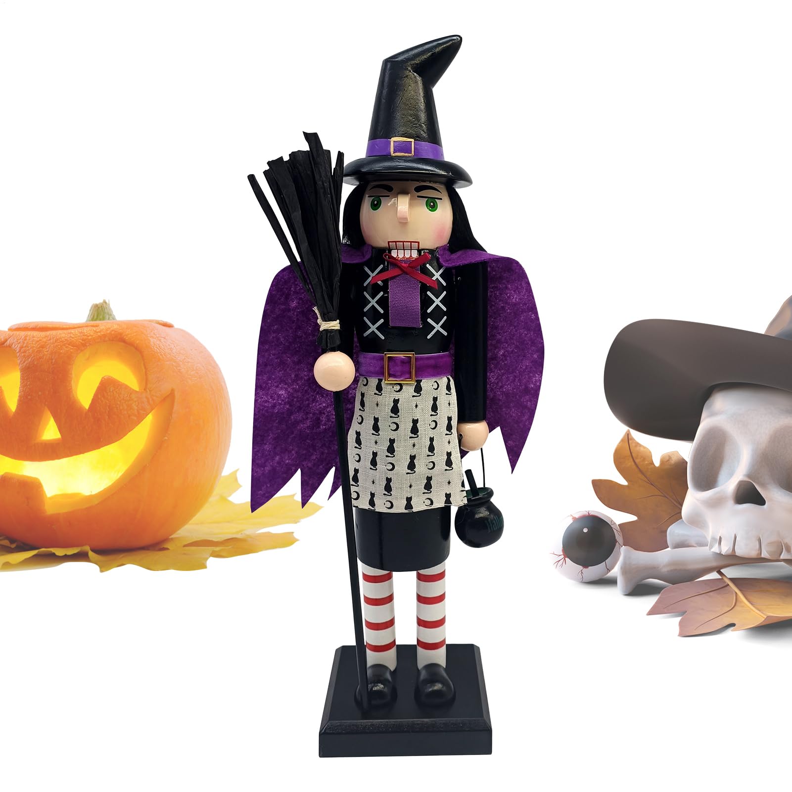Casse-Noisette Bois Halloween sorcière pour déco table salon