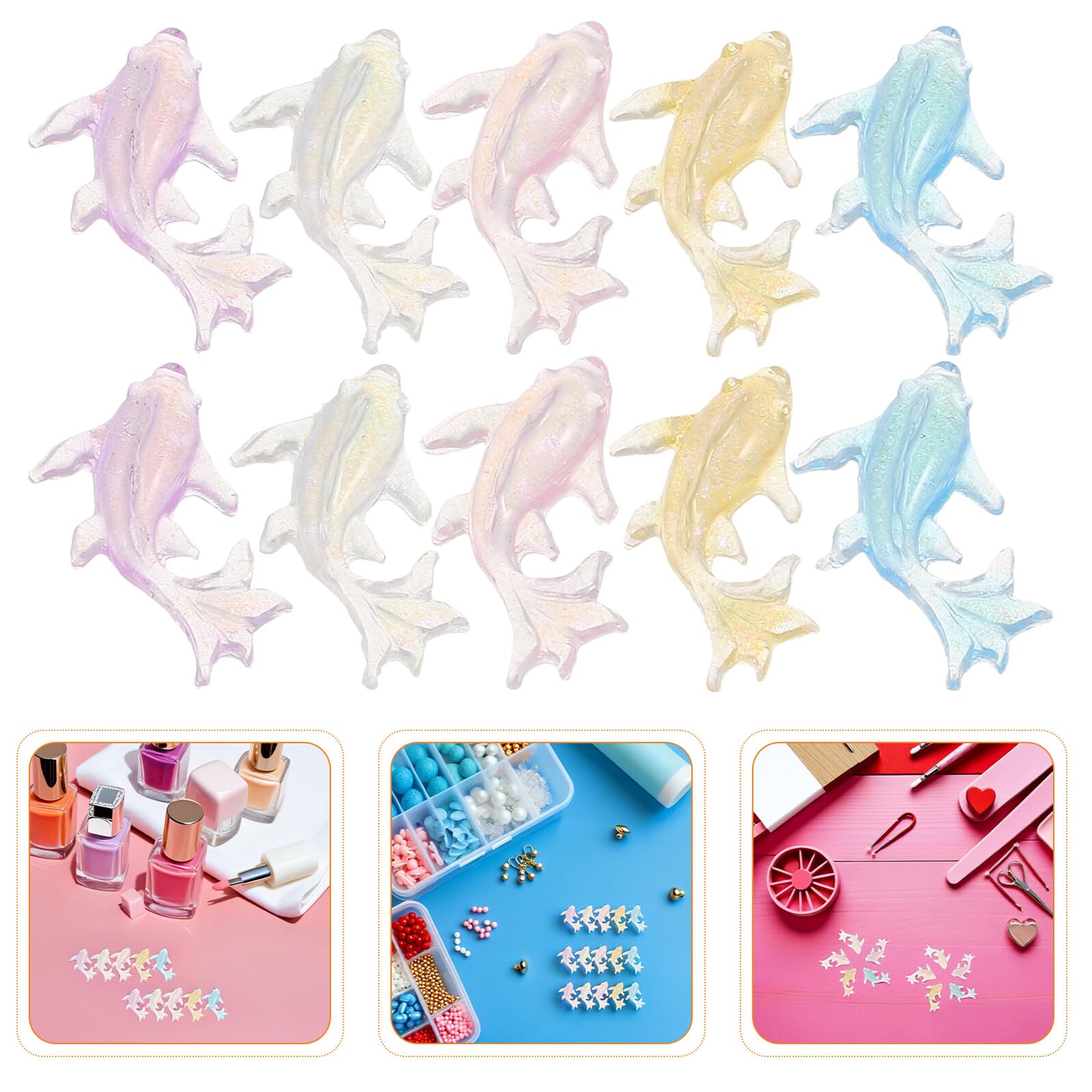 Homoyoyo 250 Pièces Figurines Miniatures en Résine Dauphin pour Manucure, Décoration Facile et Portable, Ornement Créatif D'animaux Marins pour Voyage et Nail Art