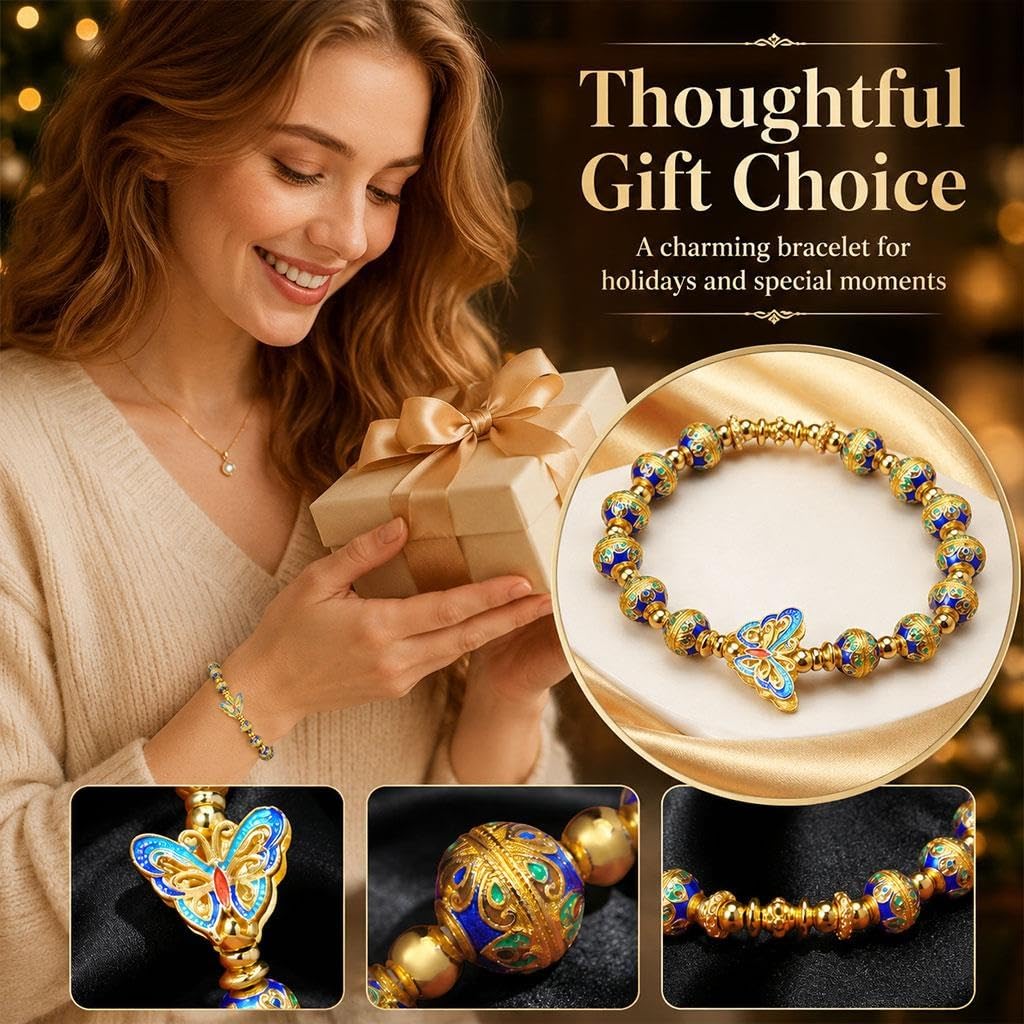 Bracciale Farfalla Blu, Gioiello Tradizionale Cinese
