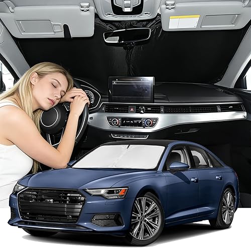 Miniatura 71 de Parasol de 4 capas para parabrisas, ajuste personalizado, tela 240T, parasol retráctil que bloquea los rayos ultravioletas, accesorios para automóvil