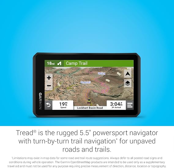 Garmin Tread Powersport Off-Road Navigator, Includes Topographic Mapping, Private and Public Land Info and More, 5.5
