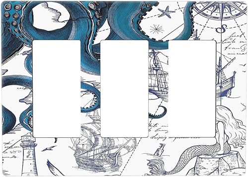 Miniatura 84 de Cubierta de Pared de Interruptor y Toma de Corriente de 1 Gang de Patrón Texturizado de Mármol Turquesa Oscuro Azul Gris Moderno Abstracto de Lujo