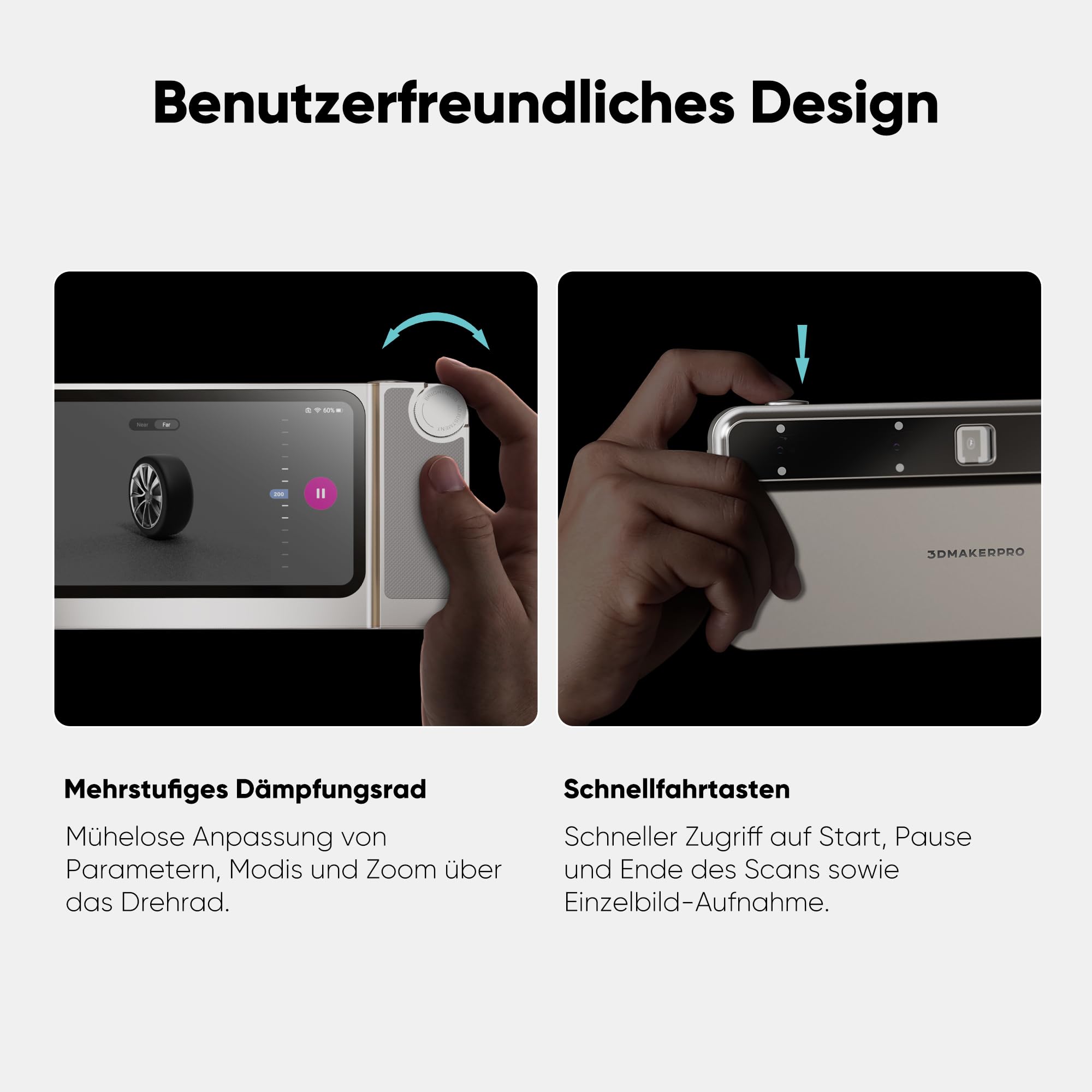3DMakerpro Toucan 3D-Scanner für 3D-Drucker, All-in-One Handheld-System