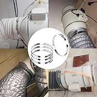 Vista 5 de CABAX Abrazadera de conducto de 4 pulgadas, abrazadera de manguera grande de acero inoxidable de diámetro ajustable de 3.583-4.488 in abrazadera