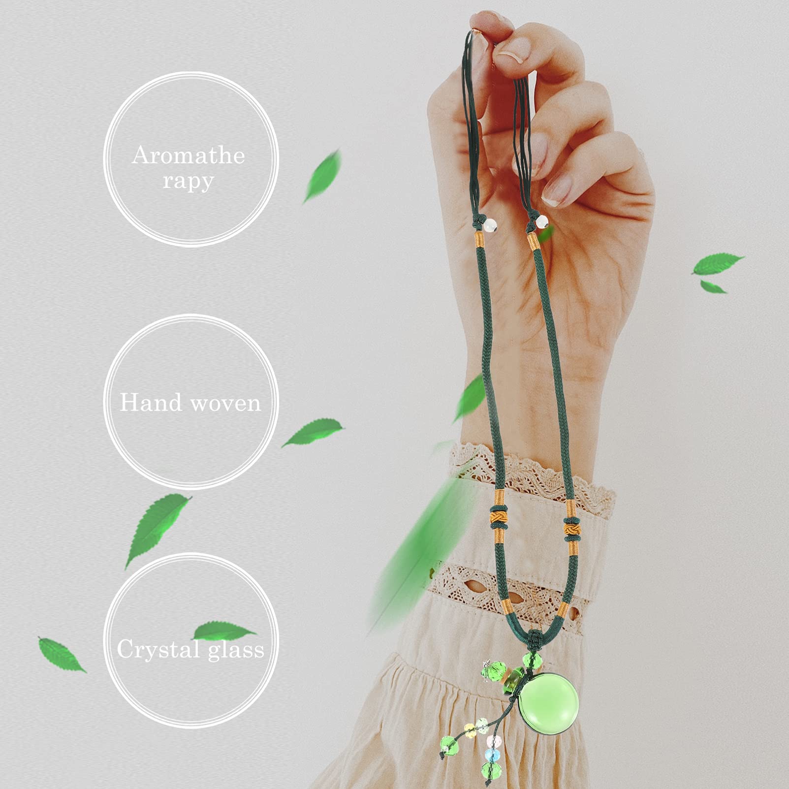 minkissy 4piezas Colgante Difusor De Botella De Esencial y Cuerda Trenzada Joyería Aromática para Decoración y Aromaterapia para Especiales