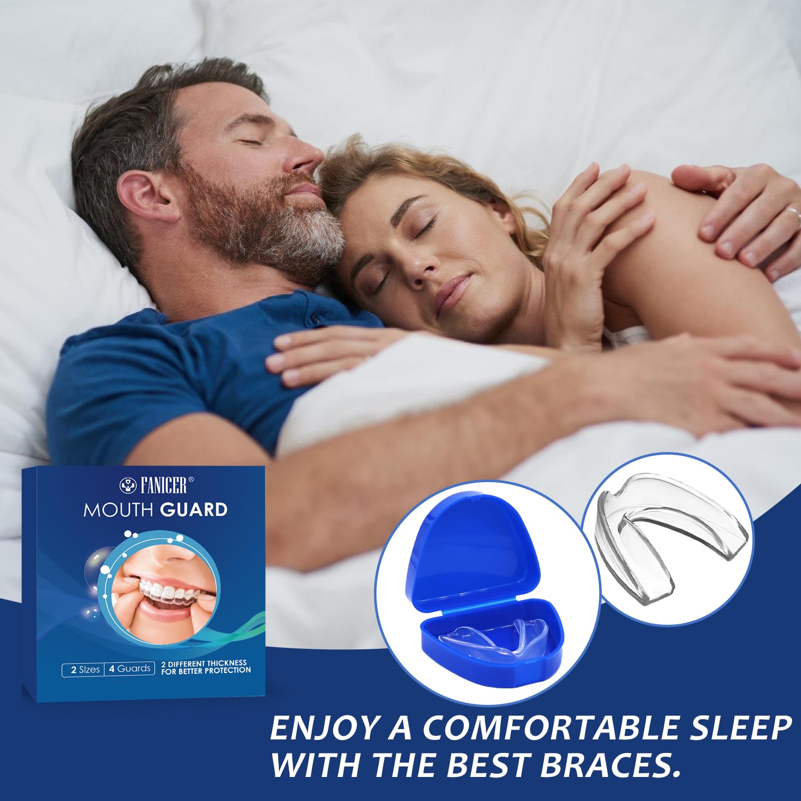 Ferula Descarga Bruxismo 4 Piezas Kit Protección Dental Reutilizables Protector Dental para Rechinar Dientes