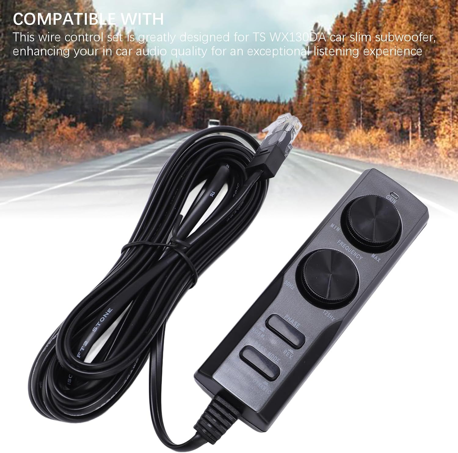 Estink Subwoofer Remote Control Cable, with Phase Frequency Gain Adjustment, Specifically for TS WX 130DA