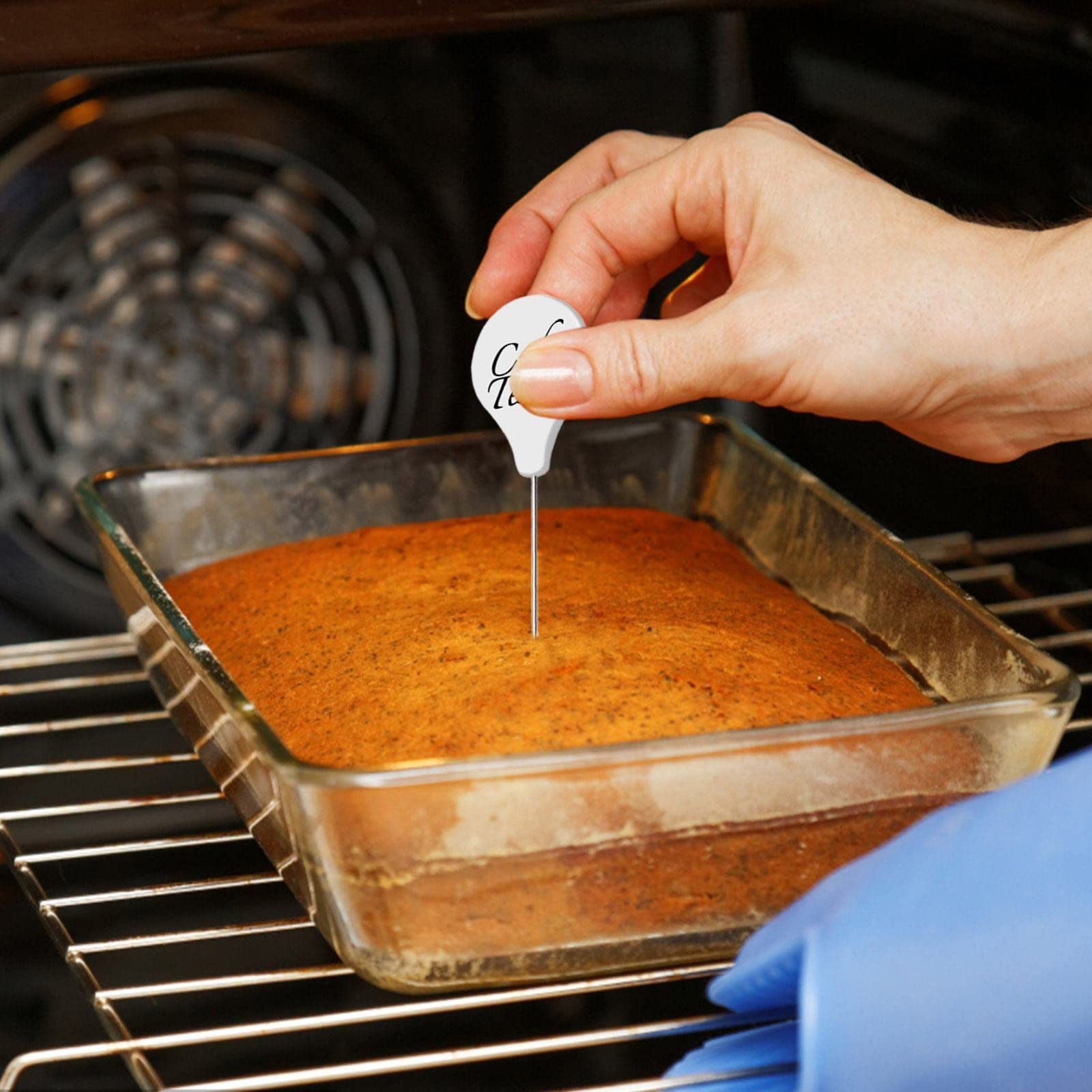 Testeur de gâteau en acier inoxydable - Testeur de gâteau de cuisine - Sonde - Aiguille réutilisable - Long pic à pâtisserie en métal - Outil de fête prénatale - Serviettes pour garçon (blanc, taille