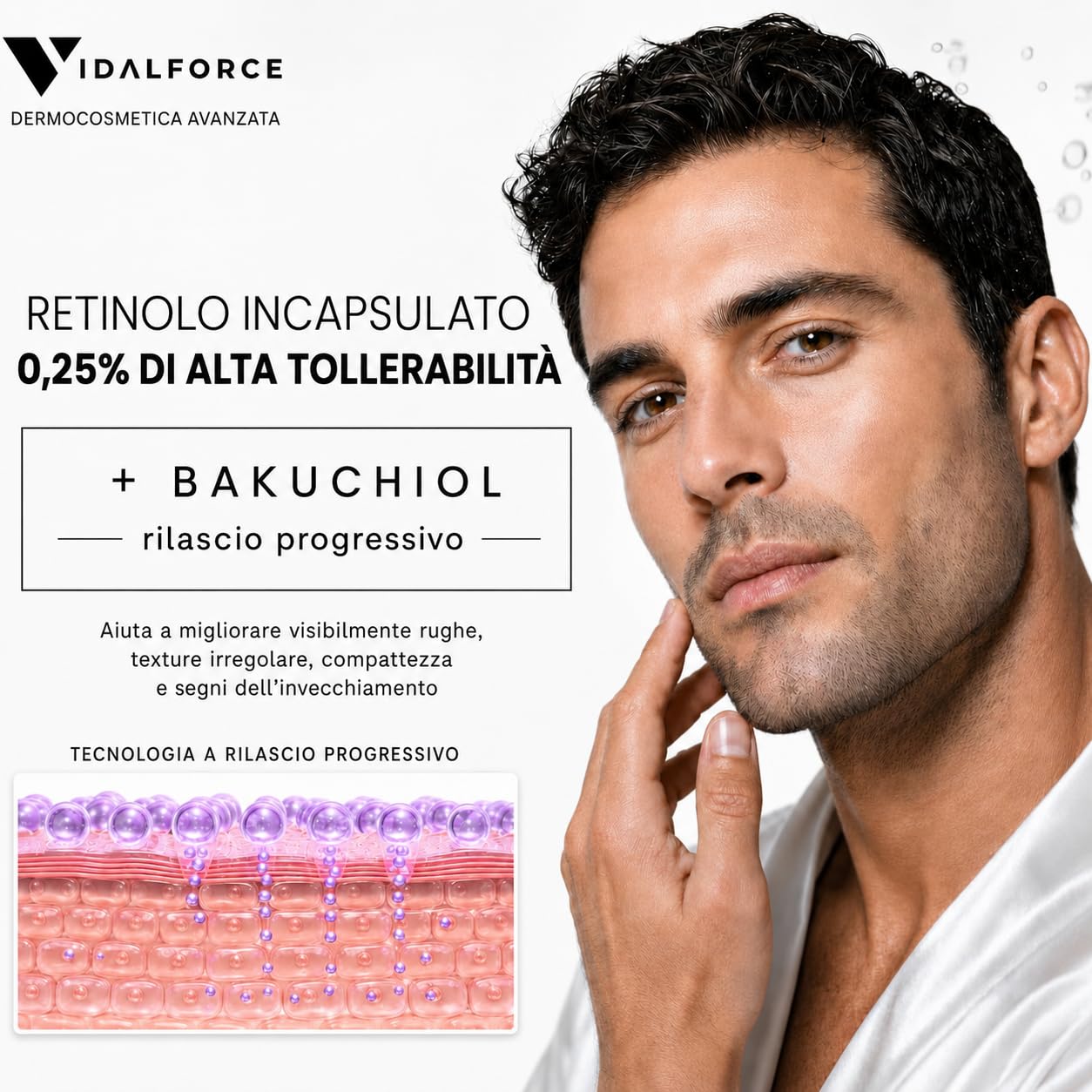 GLOW NIGHT Crema Notte Antietà Biostimolante, Retinolo Incapsulato con Bakuchiol e Acido Ialuronico Full-Spectrum I 100/100 Yuka I Crema Antirughe Donna e Uomo. 50 ml