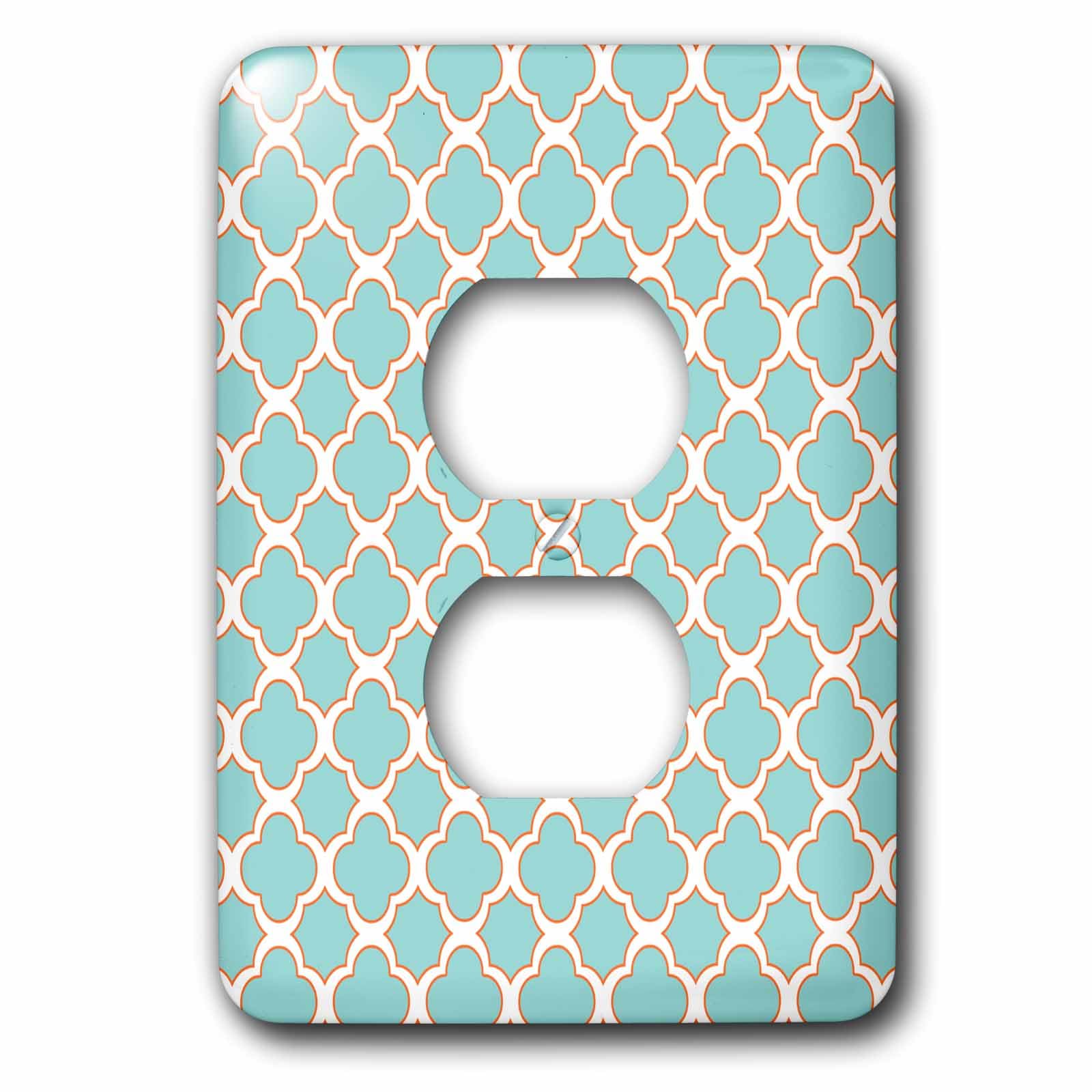 Quatrefoil bleu turquoise plaque double pour un salon dynamique