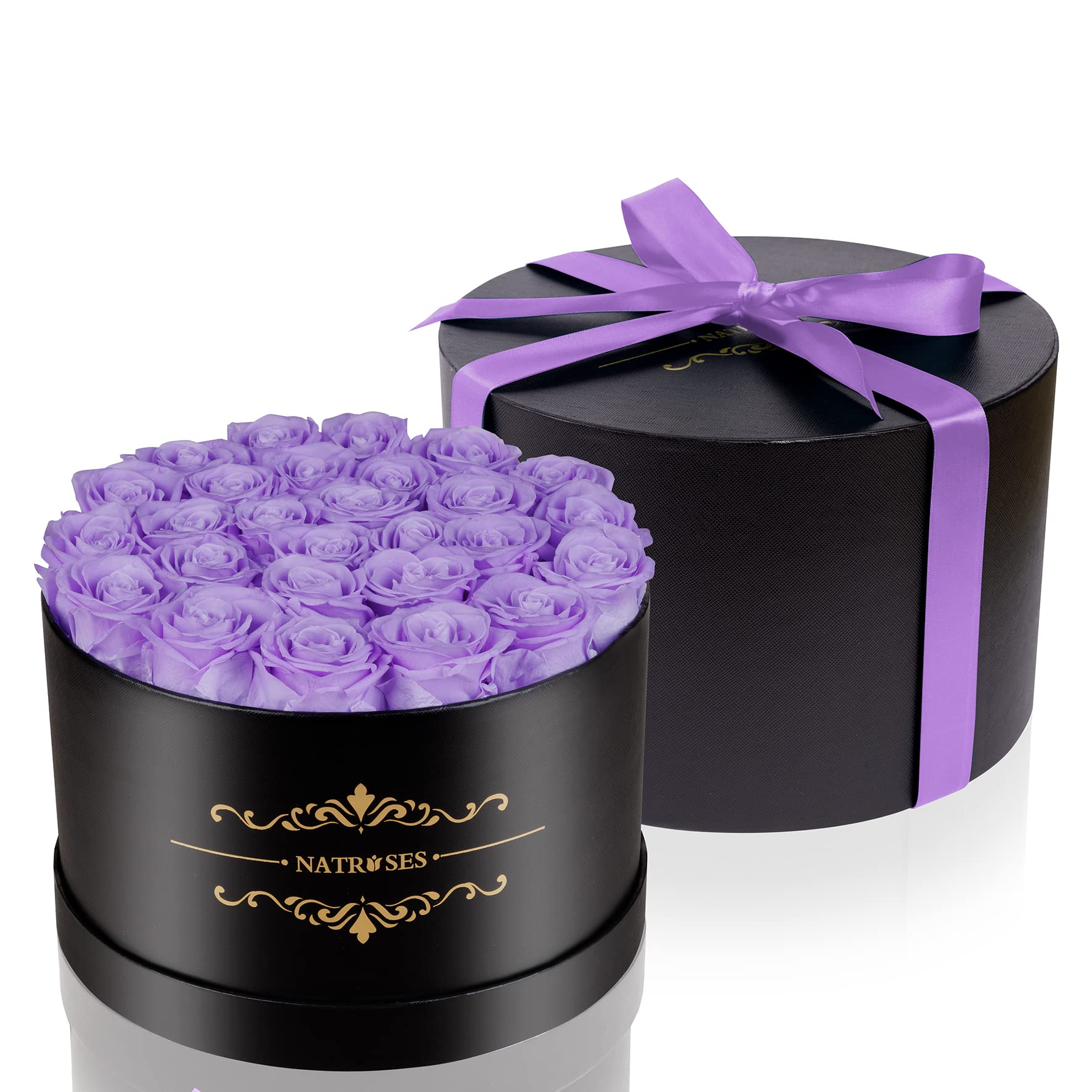 Preserved Roses in a Box - Violet (27 Roses)