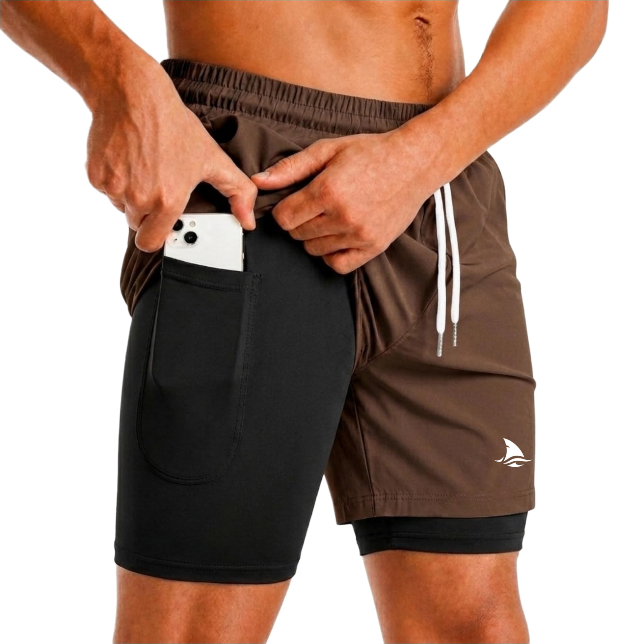 BOLDSHARK Men's 2 in 1 Active Dual Shorts with Inner Tights Layer | Double Layer Short for Running, Gym & Sports-picture-30