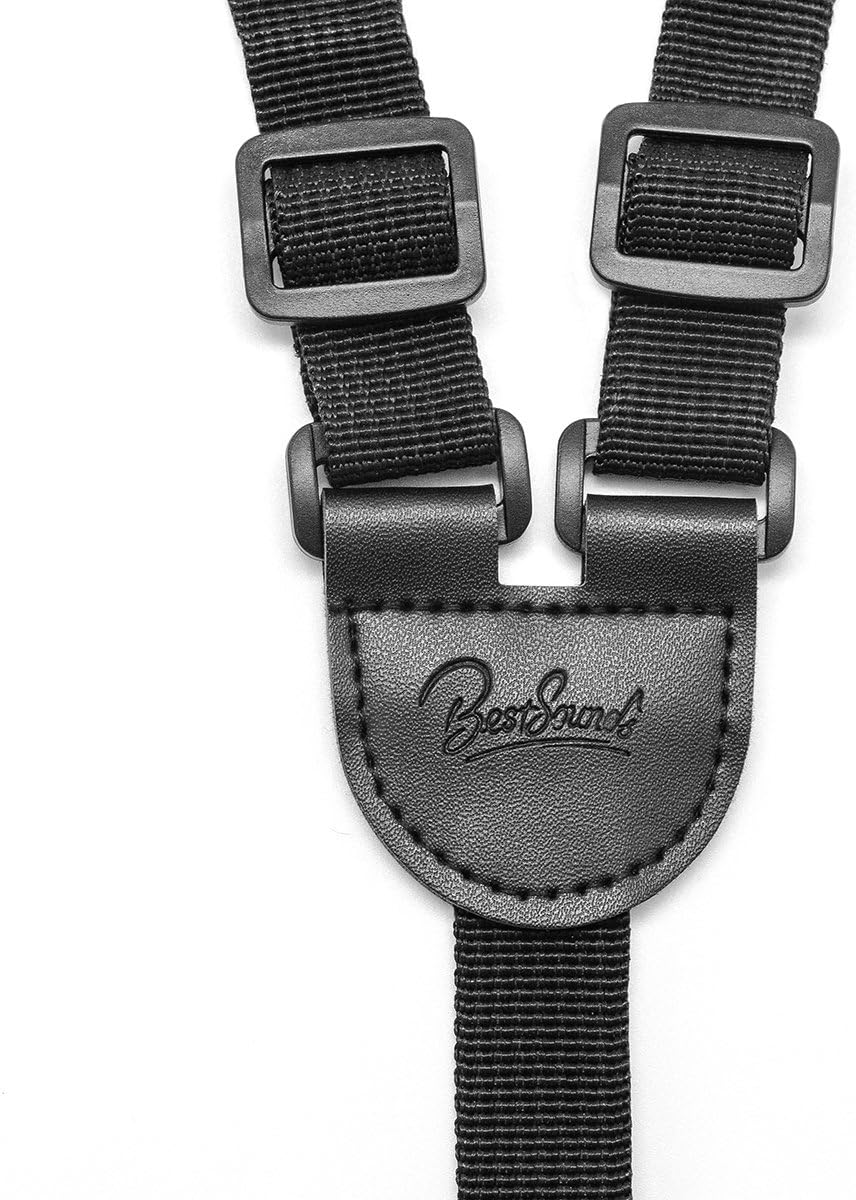 BestSounds Clip On Ukulele Strap,Adjustable J Hook Neck Strap in Various Length & Ukulele Strap no Drilling for Soprano Concert Tenor Ukulele (Champagne/White)