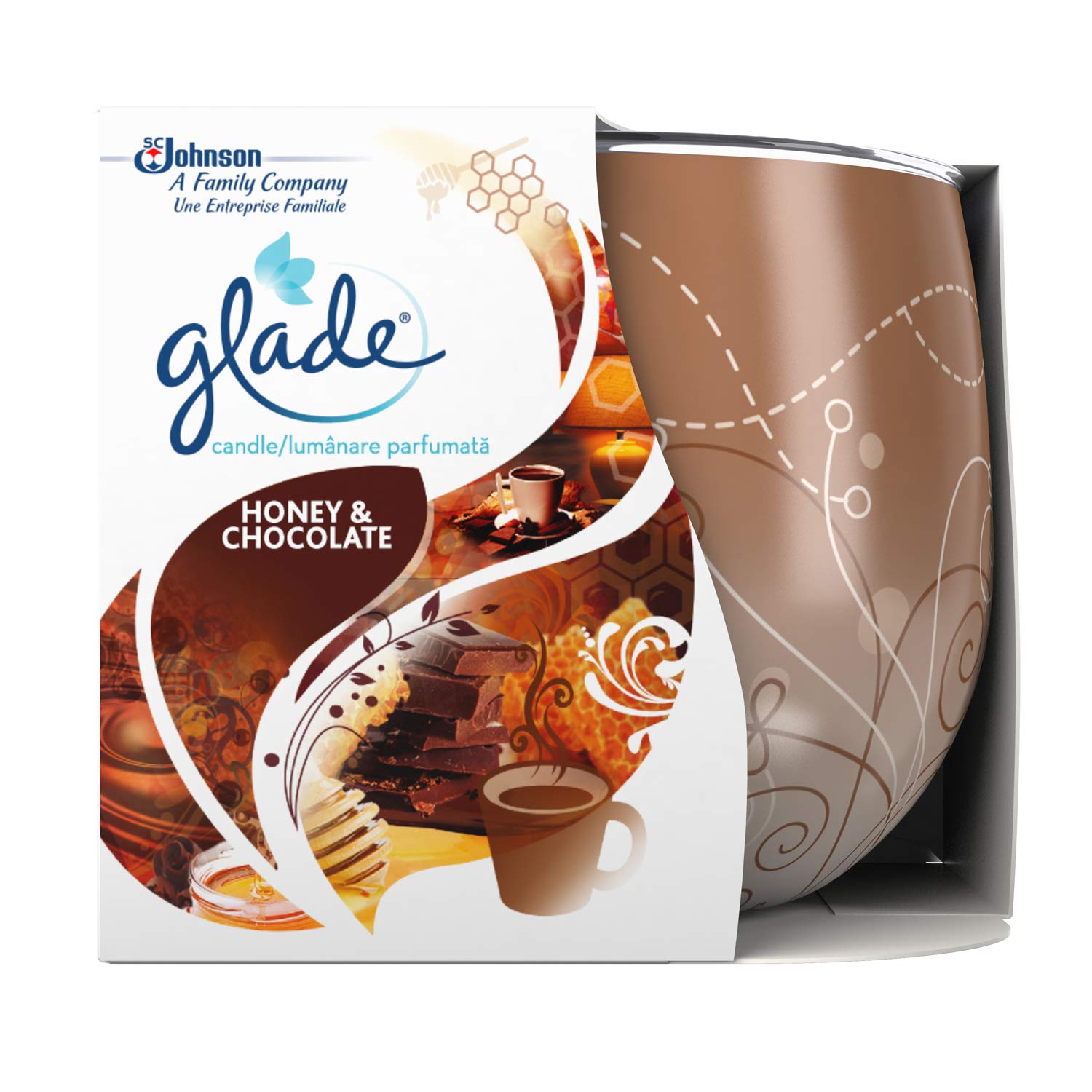 Sc Johnson Light Brown" Or "Beige Glade Scented Candle, Honey And Chocolate, Pack Of 3