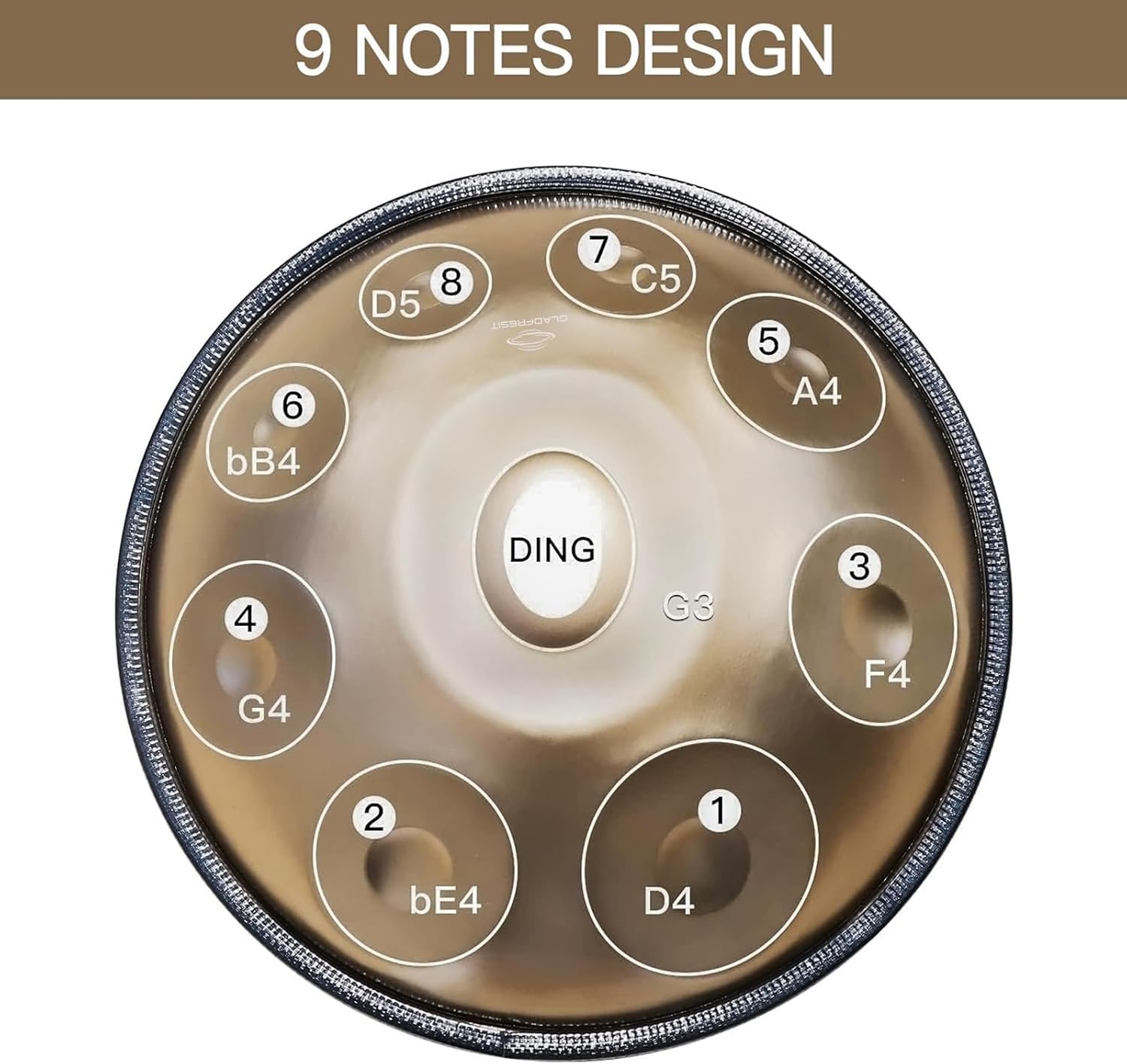 18-inch 9-Note 440Hz G Minor (Mini Gold) - Includes Stand, Bag, 2 Beaters & Dust Cloth - Image 2