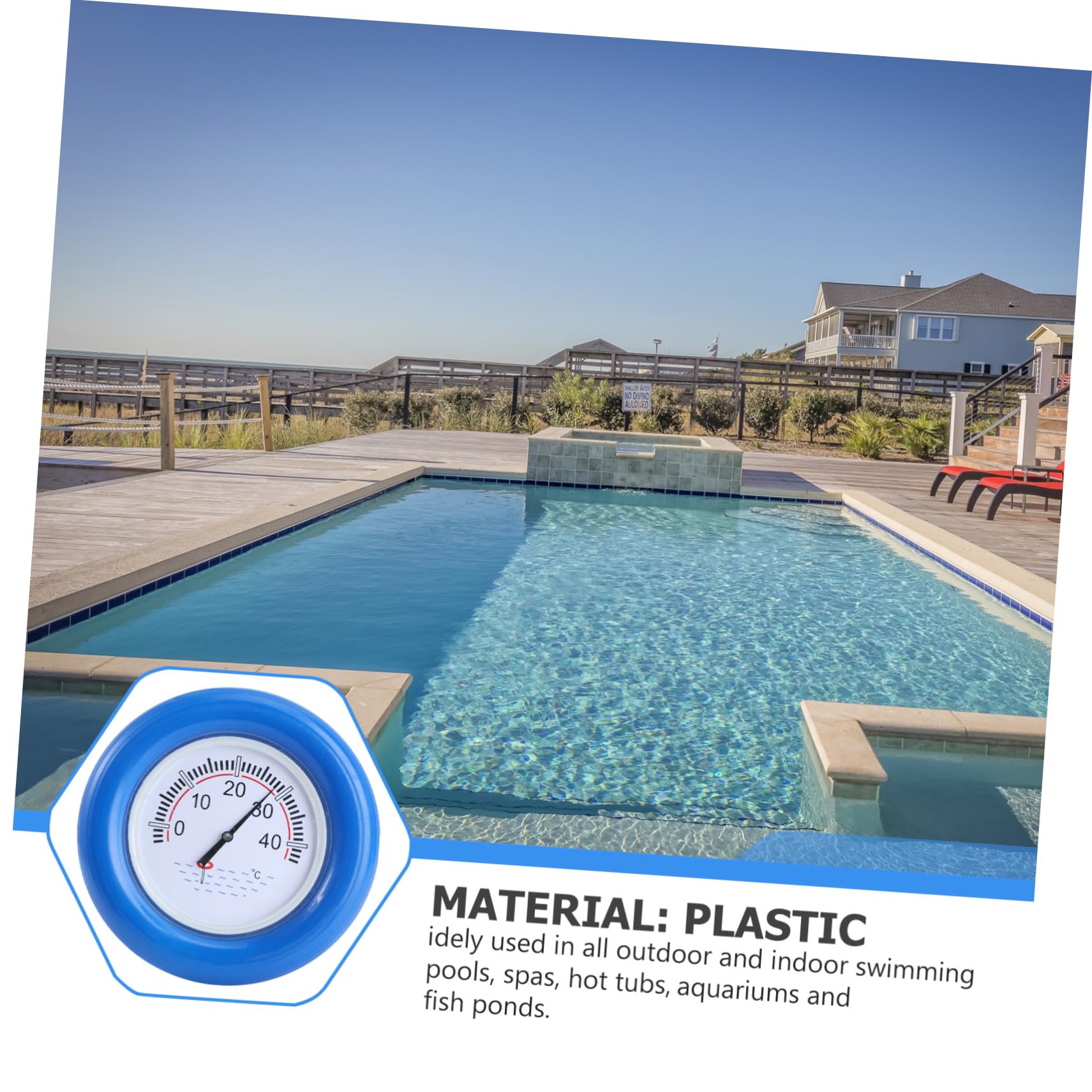 Termometro Galleggiante per Acqua, Grande Display, Blu | Acciaio Inossidabile e Plastica, Lettura Accurata per Vasche Interne e Hot Tub