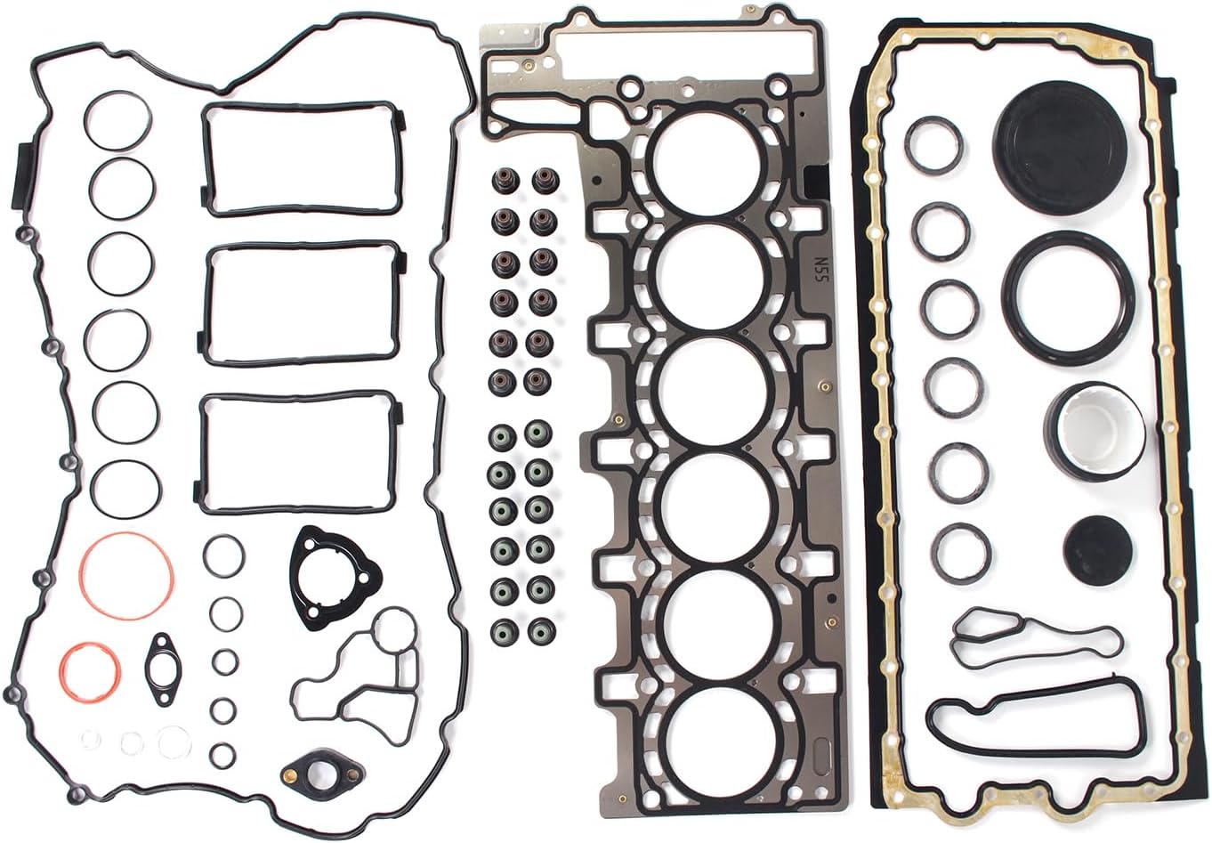 N55B30 Cylinder Head Gasket Set w/Oil Pan Gasket Fit for BMW 135i 335i 435i 535i 640i 740Li X1 X5 xDrive 35i F10 F12 F20 F32 E71 E82 E90 3.0T 11137600482 11127587804 11127599212