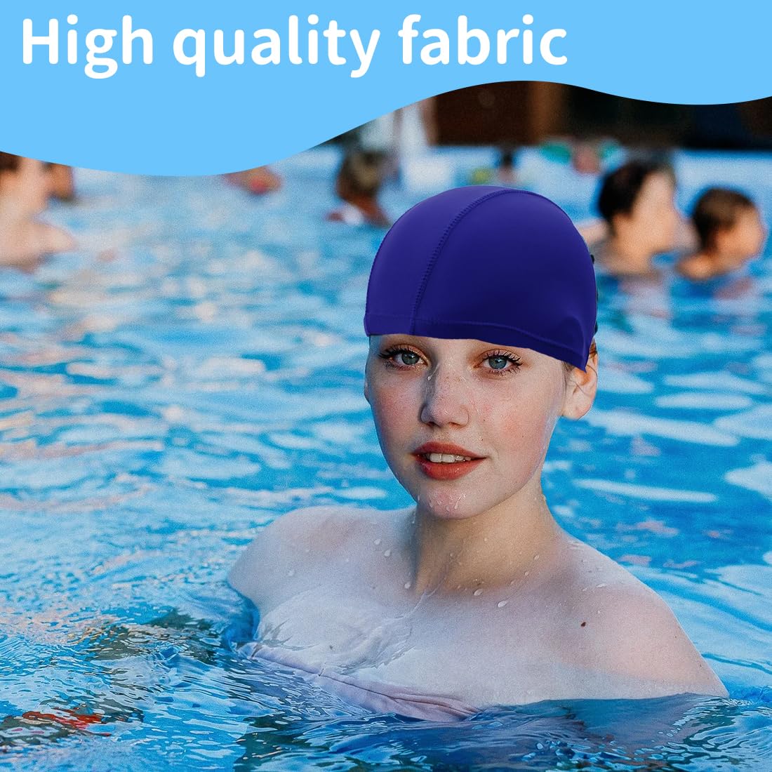 WeddHuis Gorro de Natación Elástico para Piscina Mujer Hombre Pelo Largo Corto