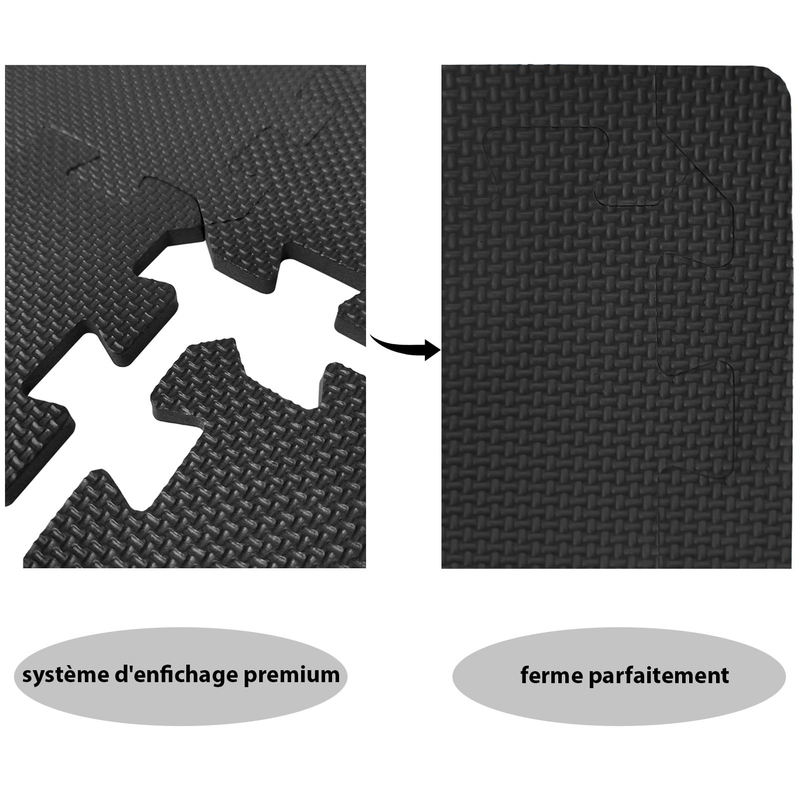 Montafox Tapis Piscine 30 x 30 x 1 cm Tapis Noir Base Set 21 Éléments Sol Dalle Modulable Mouse Protection Piscine Spa Exterieur