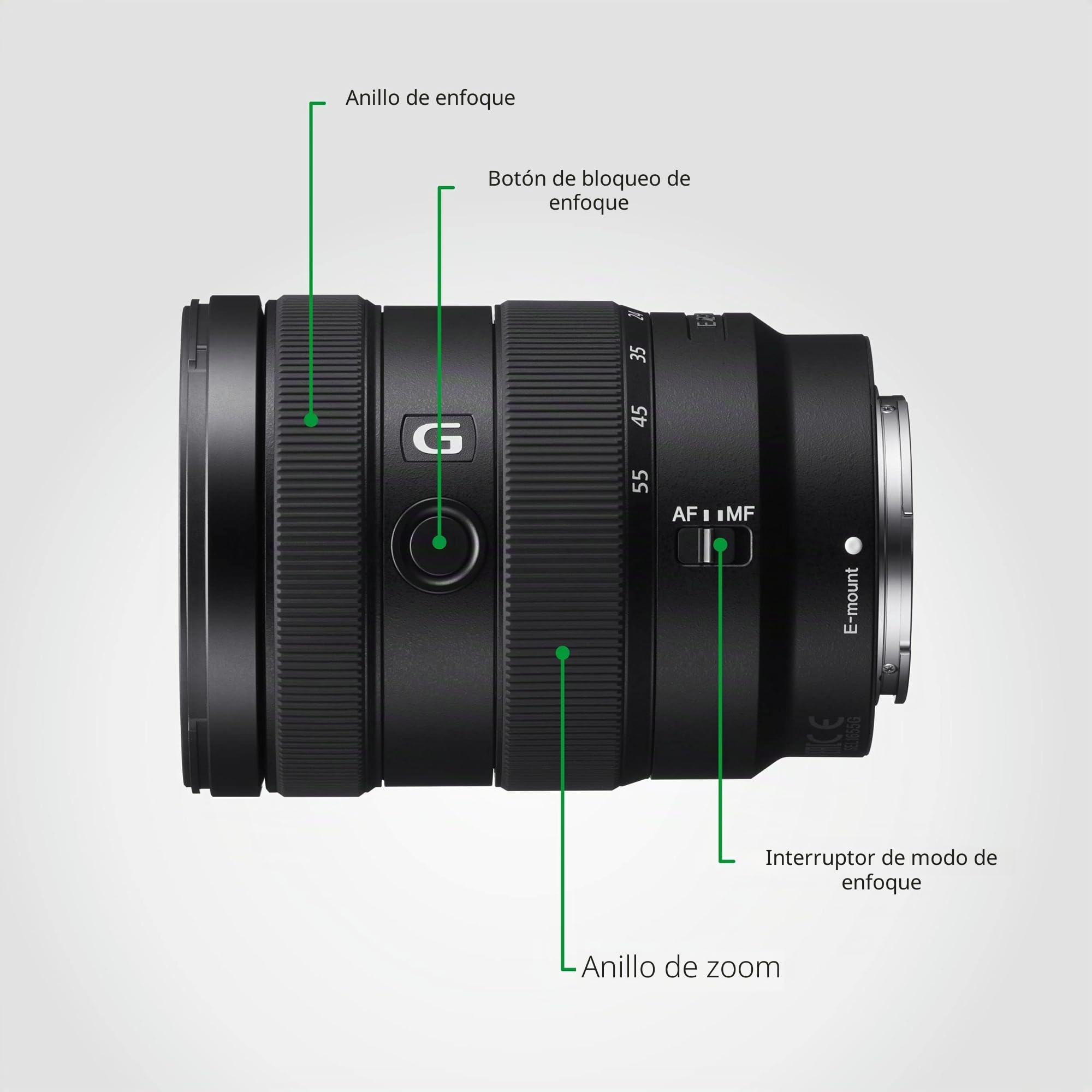 Sony E 16-55mm f/2.8 G - Objetivo Zoom, APS-C, Rango Medio (SEL1655G)