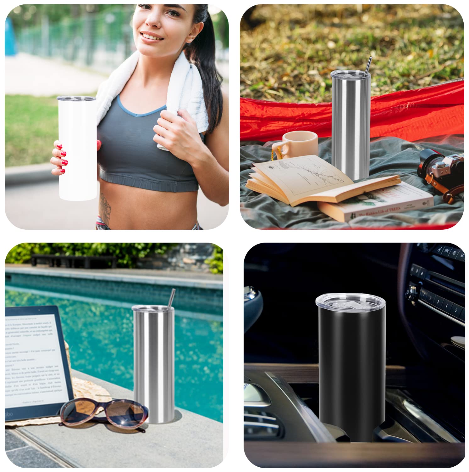 Isolierbecher 590 Ml Aus Edelstahl – Schmale Autotasse Für Kaffee & Sport