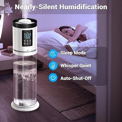 Miniatura 4 de Humidificadores de 2.1 galones para dormitorio, habitación grande, humidificadores de niebla fría de 4 niveles con tanque transparente, 7 luces de