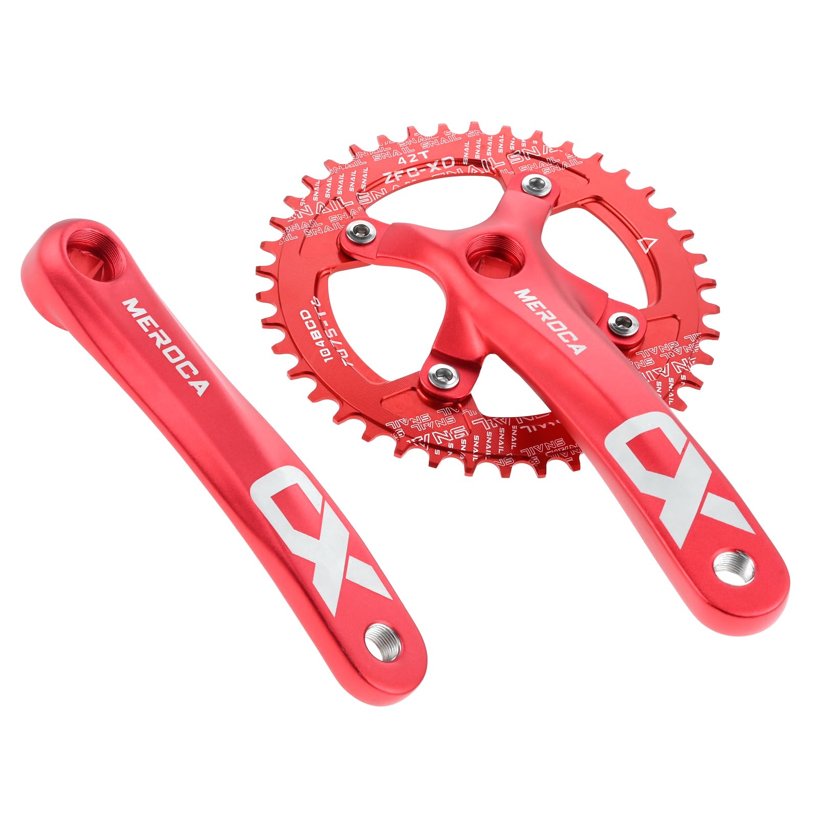 SURIEEN 42T Mountain Bike 170mm Square Crankset, Single Speed Crankset