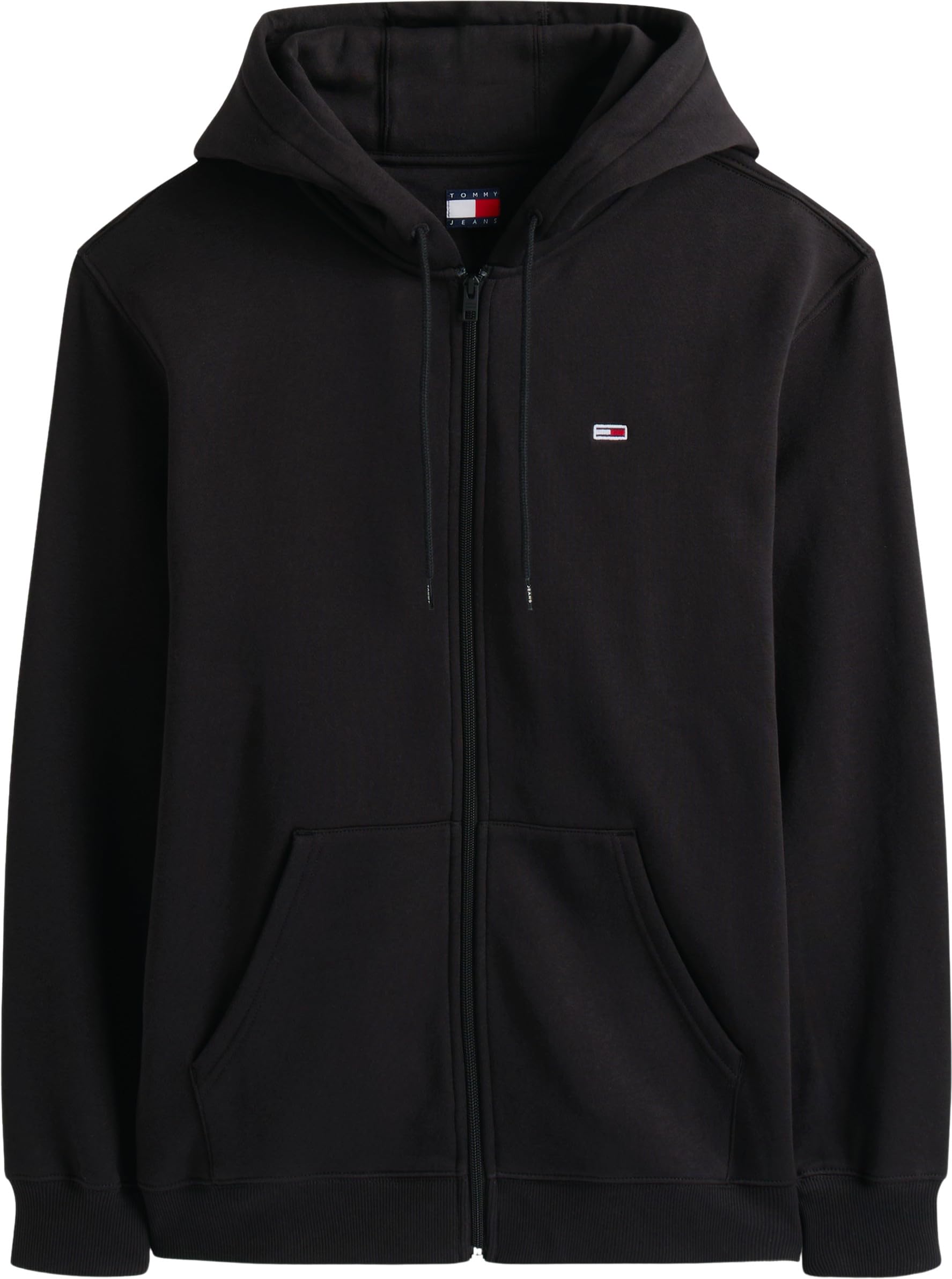 Tommy Jeans Uomo Felpa con Zip Flag Zip Thru con Cappuccio