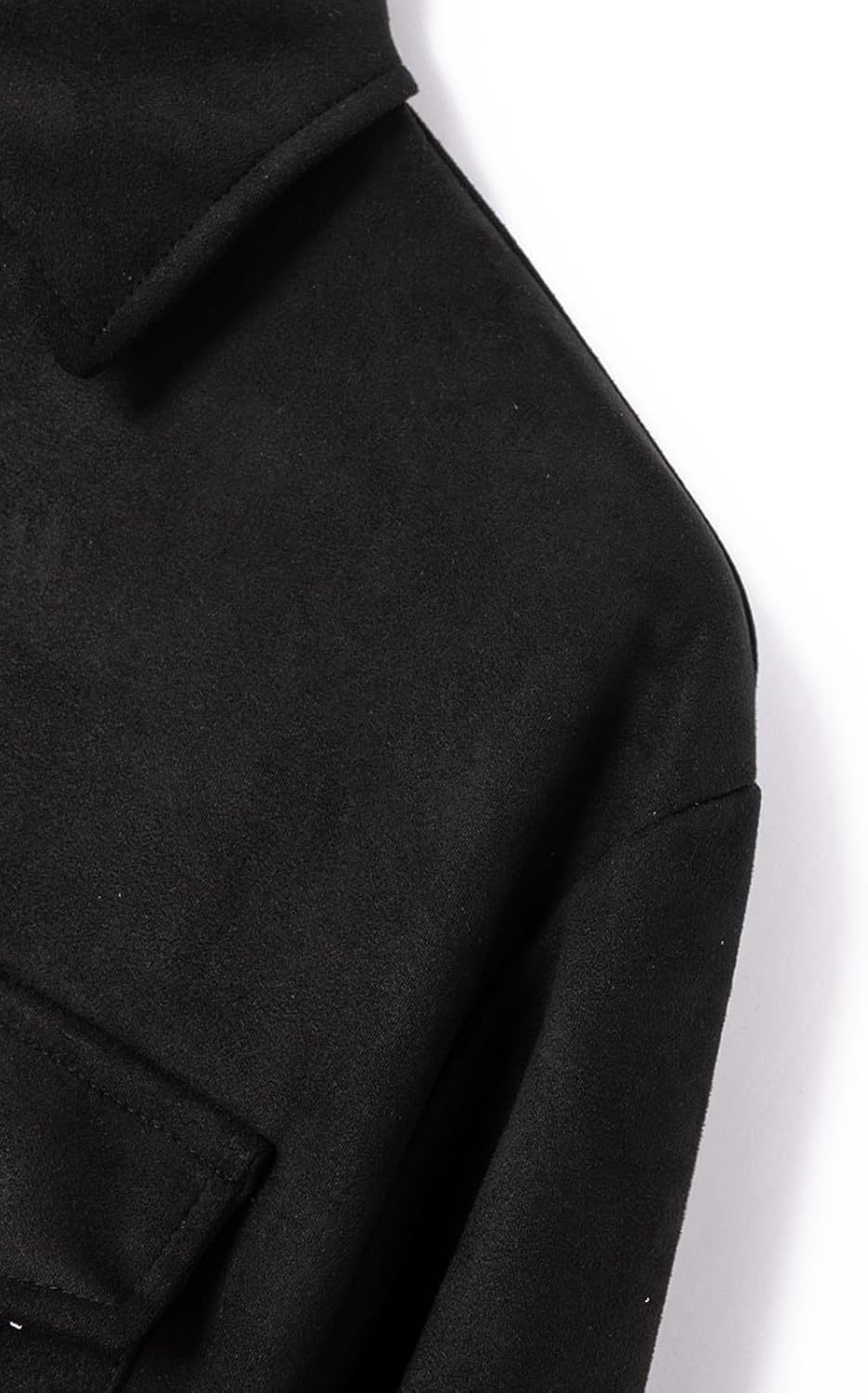 Shirt Jackets for Men Casual Long Sleeve Button Down Jacket Shirt Fall Lightweight Lapel Shacket Coat with Pocket