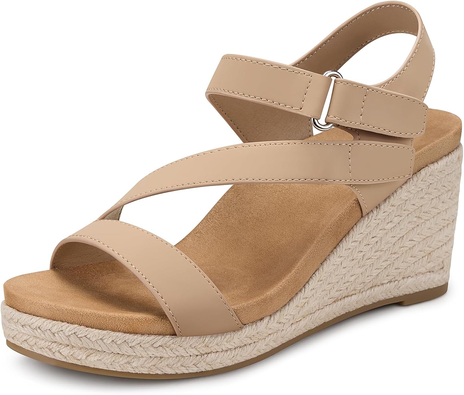 SHIBEVER Wedge Sandals for Women Dressy: Platform Summer Arch Support Sandal - Comfortable Espadrille Womens Shoes