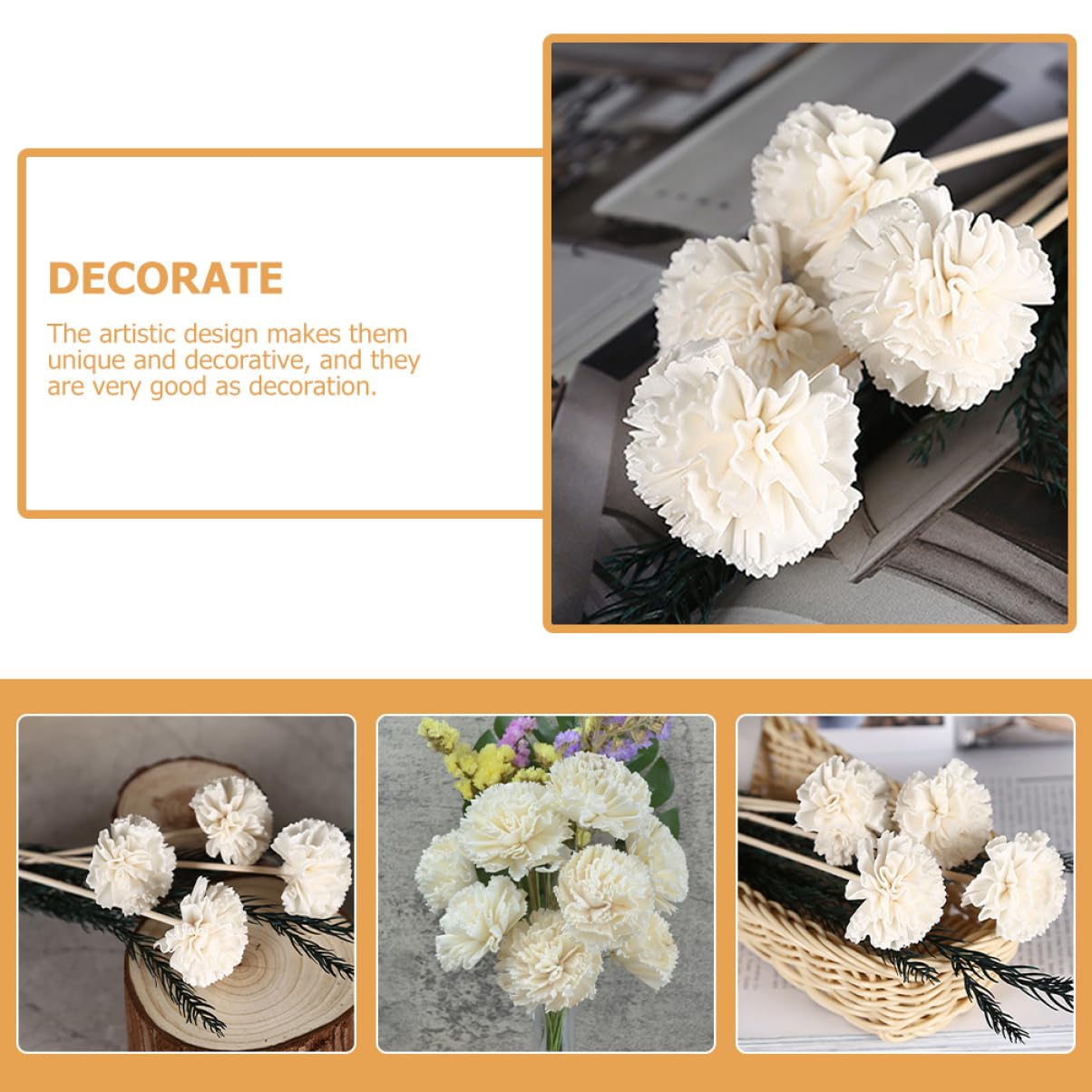 PRETYZOOM 5 Sätze Blumen Der Aromatherapie Diffusor-Sticks Öldiffusor Luft Docht Lilie Auto Duftstäbchen Heizlùfter Diffusorsticks Zum Nachfüllen Zubehör Für Aromaflaschen Rattan 6 Stück * 5