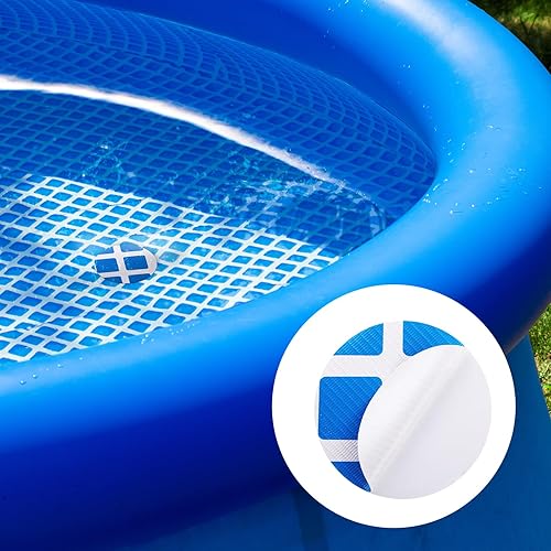 Miniatura 4 de Outus Kit de reparación de 24 parches de vinilo para piscina, revestimiento autoadhesivo para piscina, parches de reparación de plástico para