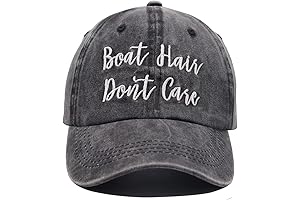 Boat Hair Don't Care Beach Hat - Adjustable Washed Vintage Baseball Cap