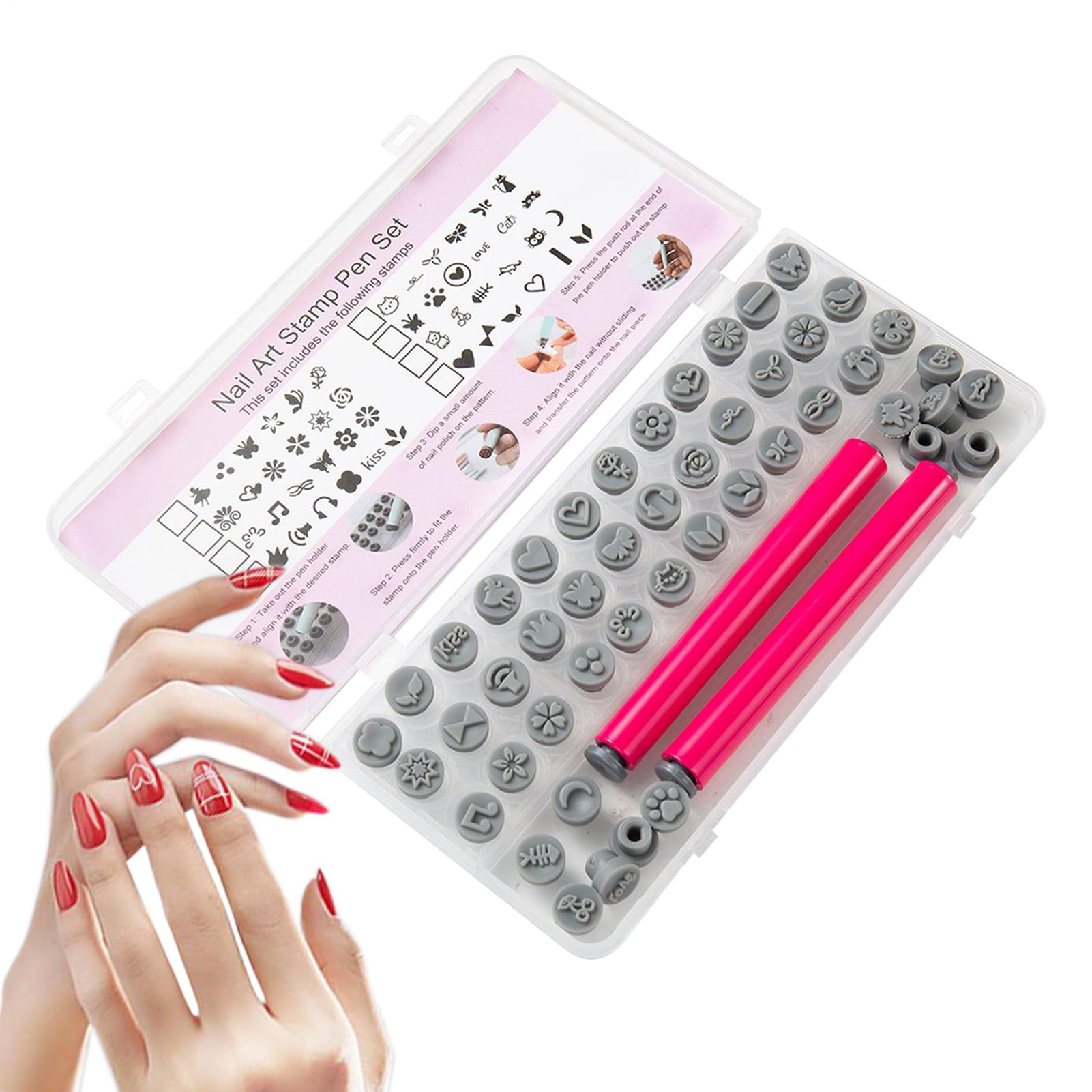 Tampon à ongles en fleur pour manucure à la maison - 8