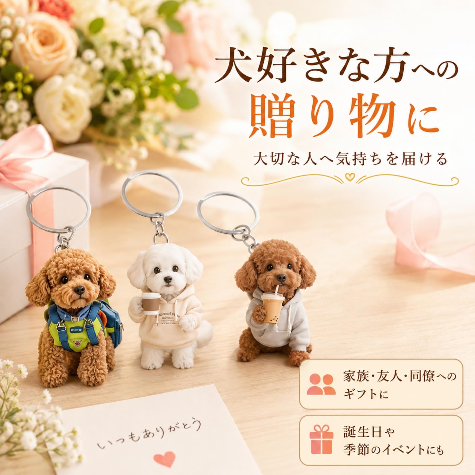 Amazon.co.jp: CBVRUKJ トイプードル キーホルダー プードル チャーム