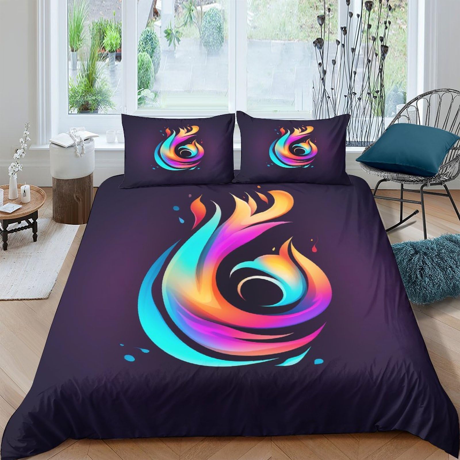 Housse de couette 200x200 Symbol avec 2 taies d'oreiller pour lit double