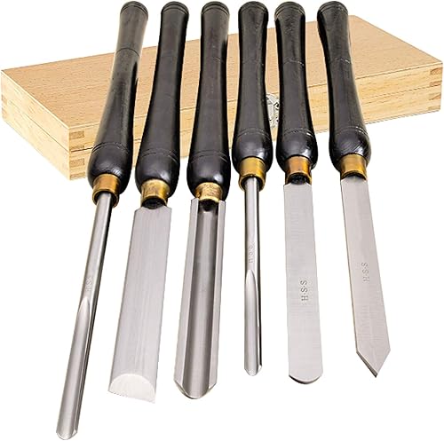 Miniatura 1 de MALAXA LIANXIAO - Cincel para torno de madera, 6 piezas, cincel, corte de cincel, cuchillas de acero HSS, herramientas de torneado de madera, juego