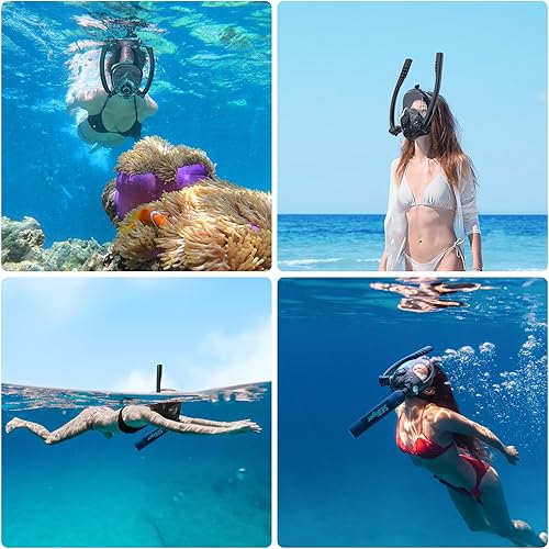 Miniatura 7 de Máscara de snorkel Mini tanque de buceo 0.5L hasta 6 minutos de respiración submarina dentro de 30 pies de profundidad de buceo pequeño tanque de