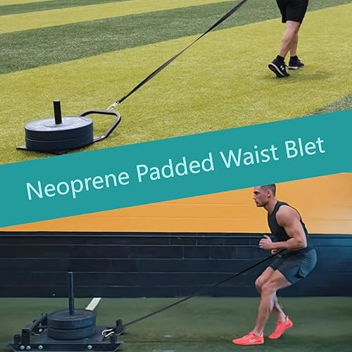 Miniatura 6 de Cinturón de entrenamiento con peso para tirar del trineo y los neumáticos, correa de tracción de trineo de peso, correa de tracción del arnés de