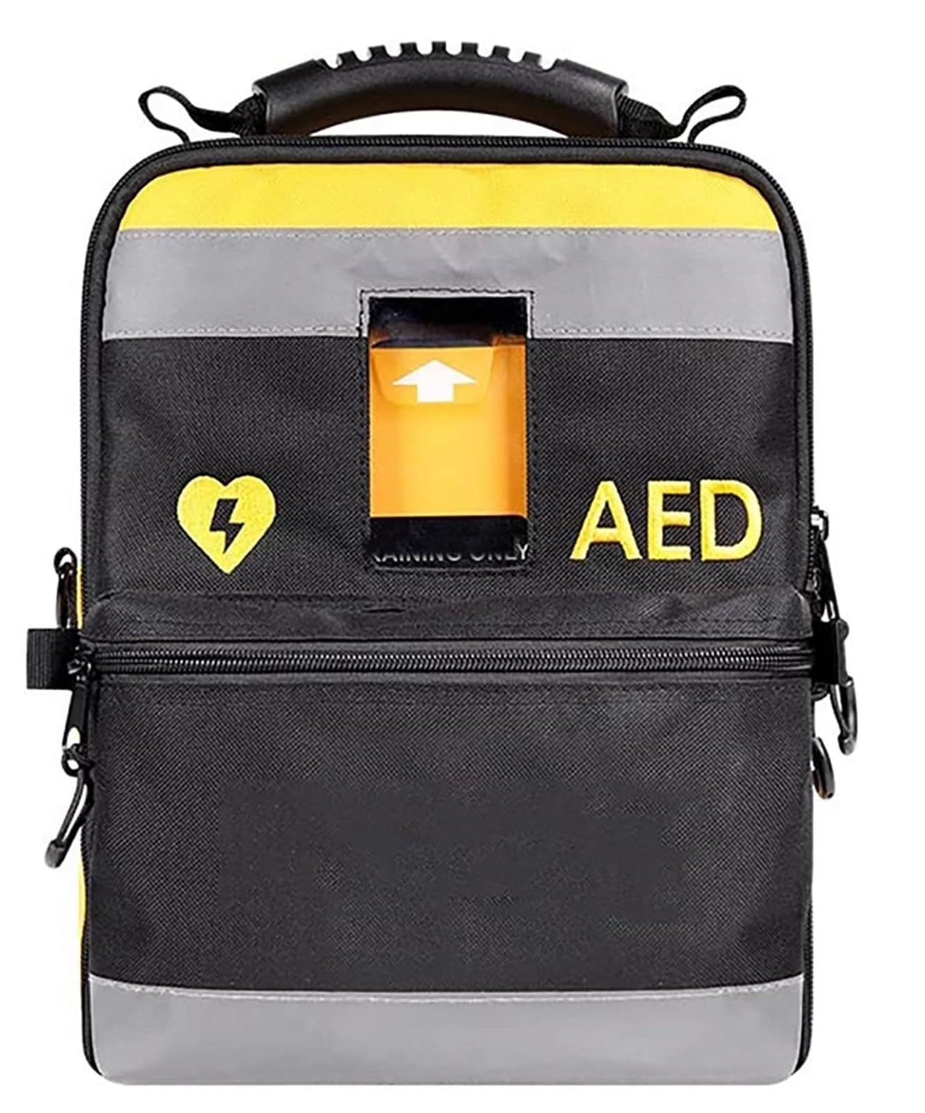 wasserdichte Aufbewahrungstasche mit verstellbarem Gurt und reflektierenden Streifen, zweilagiges Design für AED-Defibrillator und Erste-Hilfe-Ausrüstung beim Outdoor-Sport
